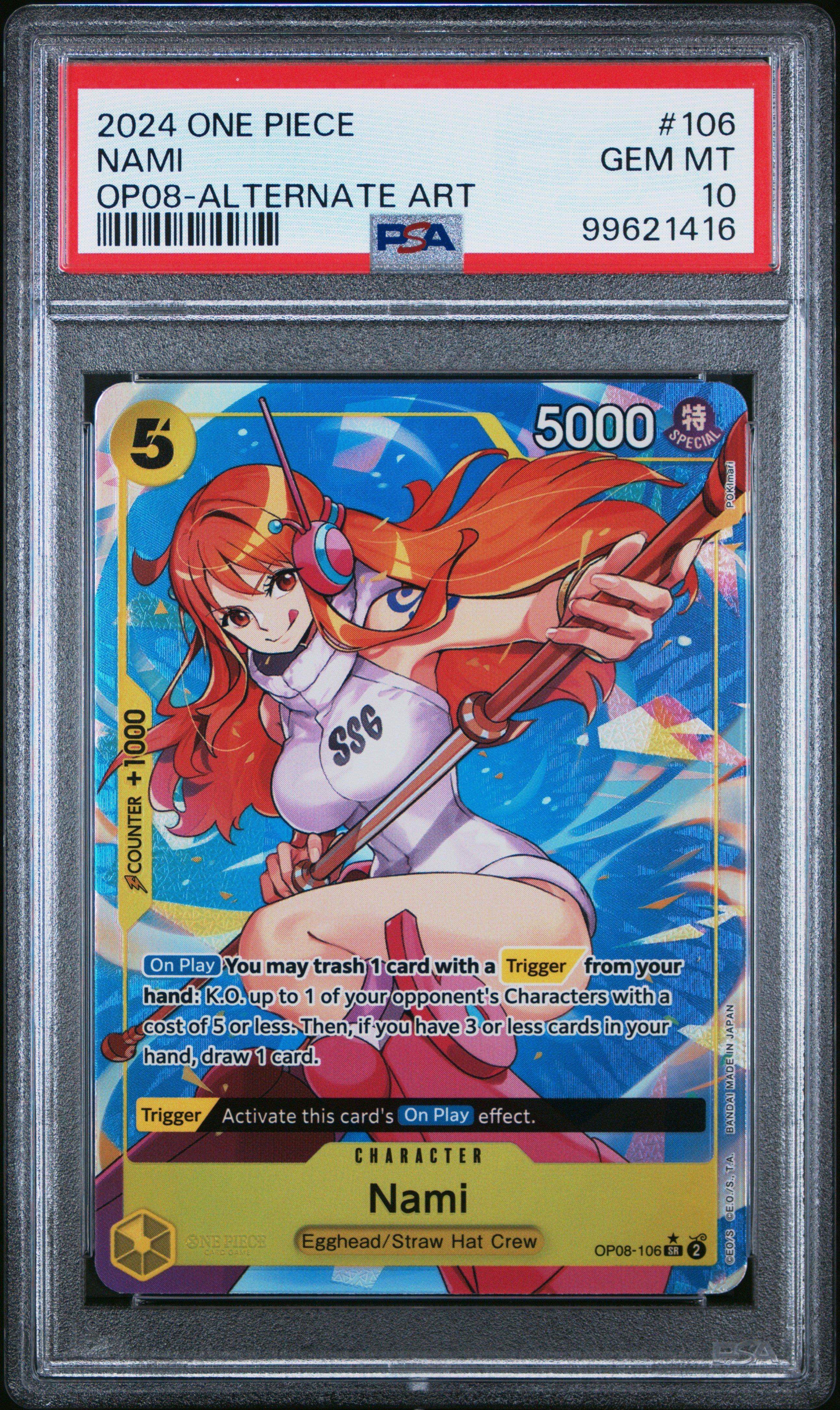 2024 One Piece Op08-two Legends 106 Nami Alternate Art PSA 10