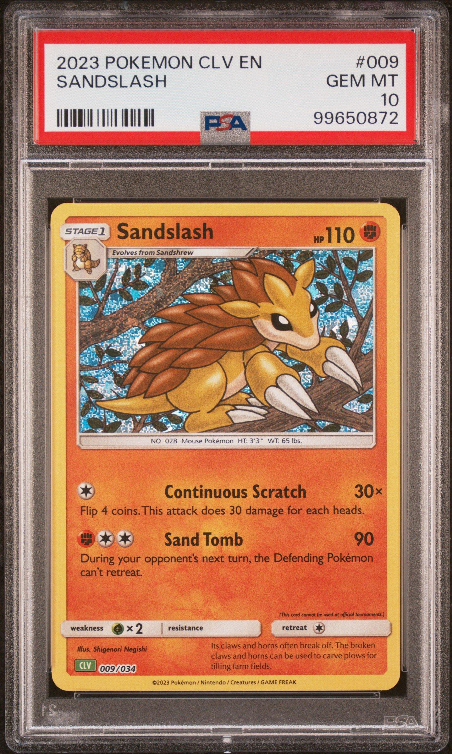 2023 Pokemon Clv-trading Card Game Classic Venusaur & Lugia Ex Deck 009 Sandslash PSA 10