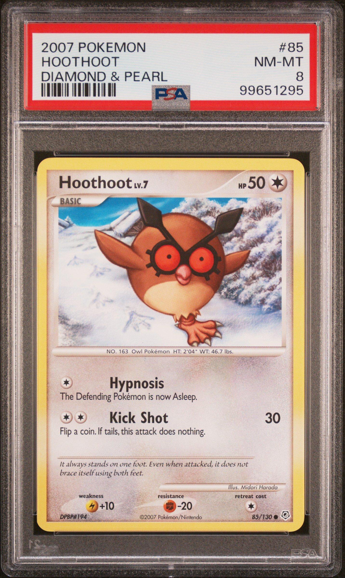 2007 Pokemon Diamond & Pearl 85 Hoothoot PSA 8