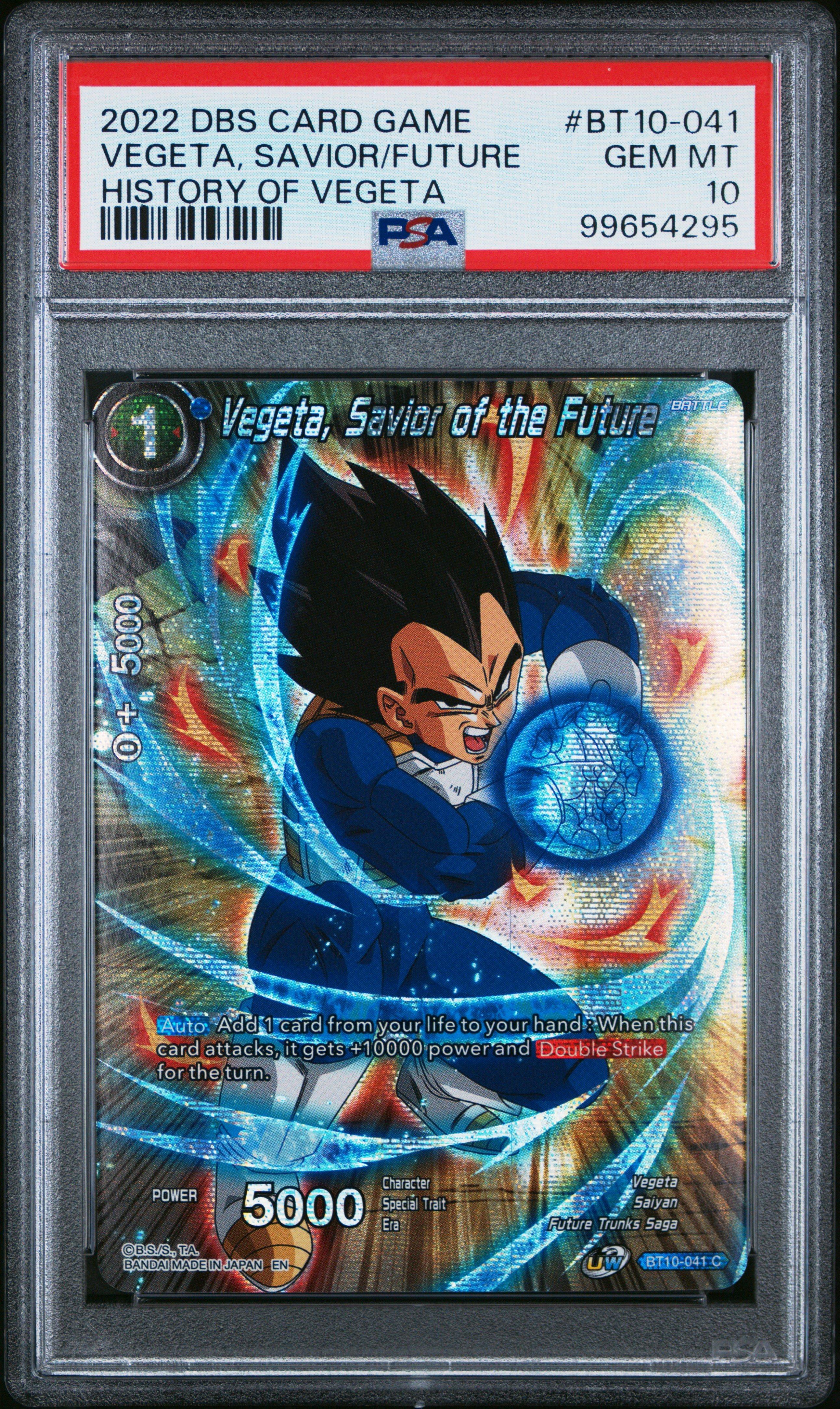 2022 Dragon Ball Super Card Game Theme Selection History Of Vegeta Bt10-041  Vegeta, Savior Of The Future PSA 10