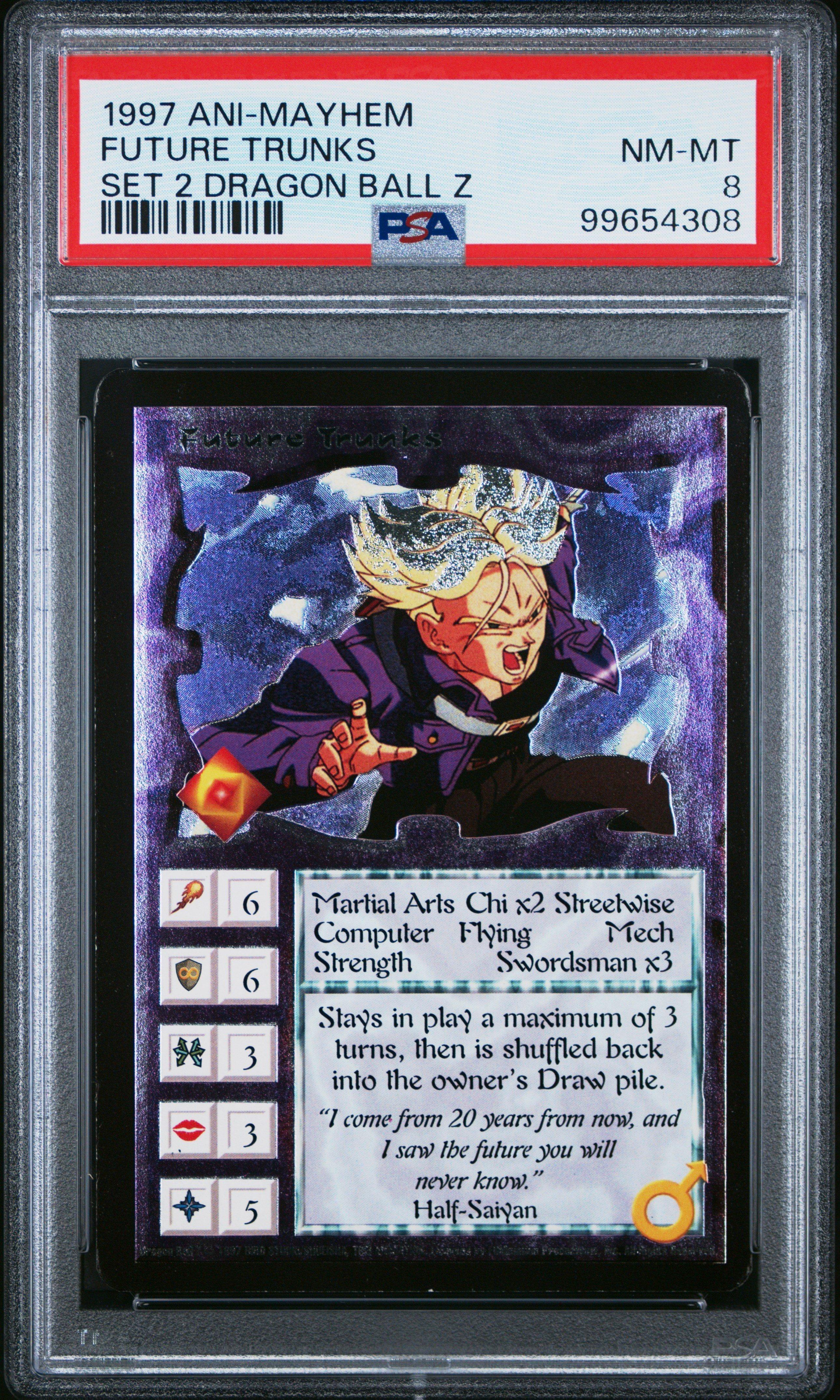 1997 Ani-mayhem Set 2 Dragon Ball Z Future Trunks PSA 8 Graded