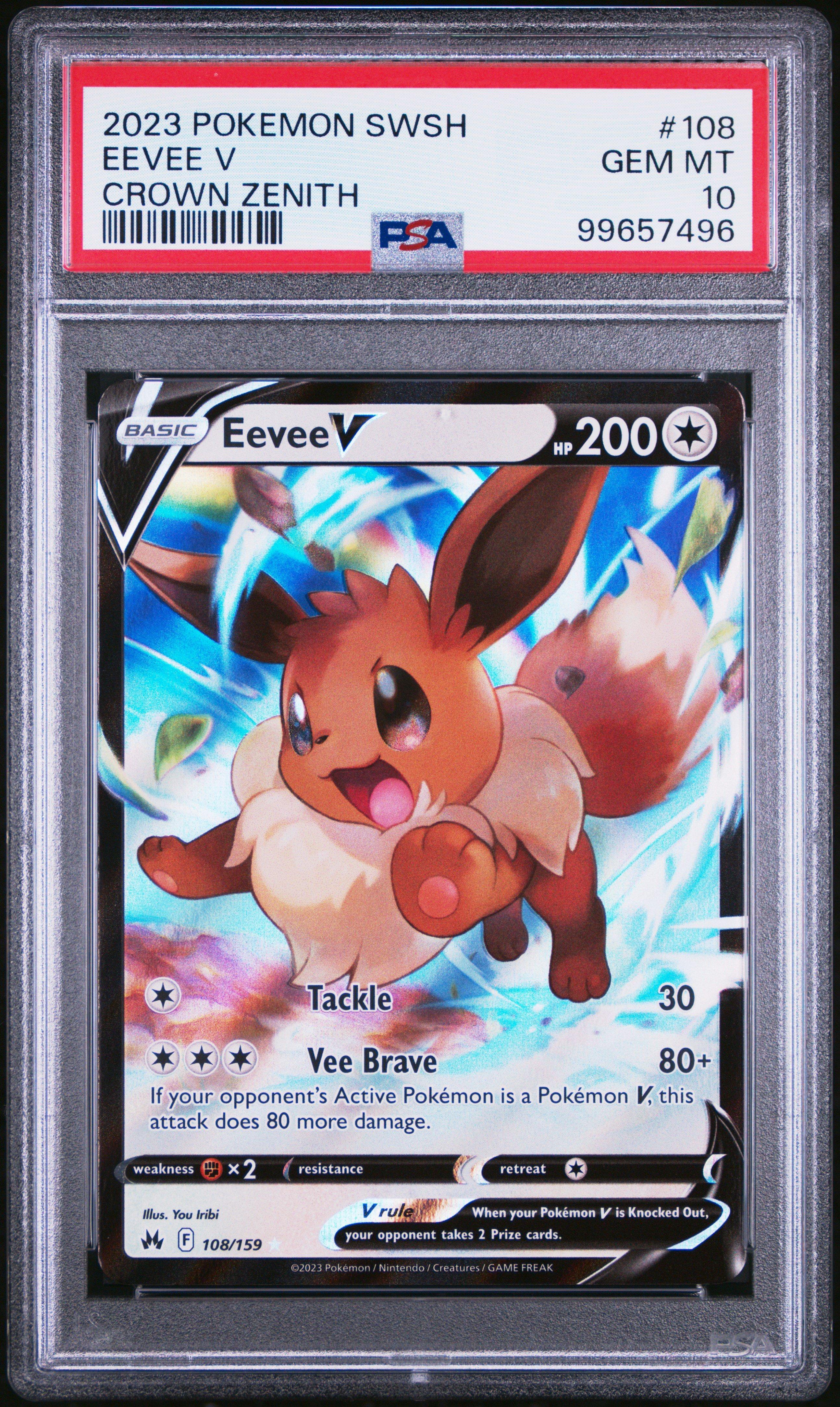 2023 Pokemon Sword And Shield Crown Zenith 108 Eevee V PSA 10