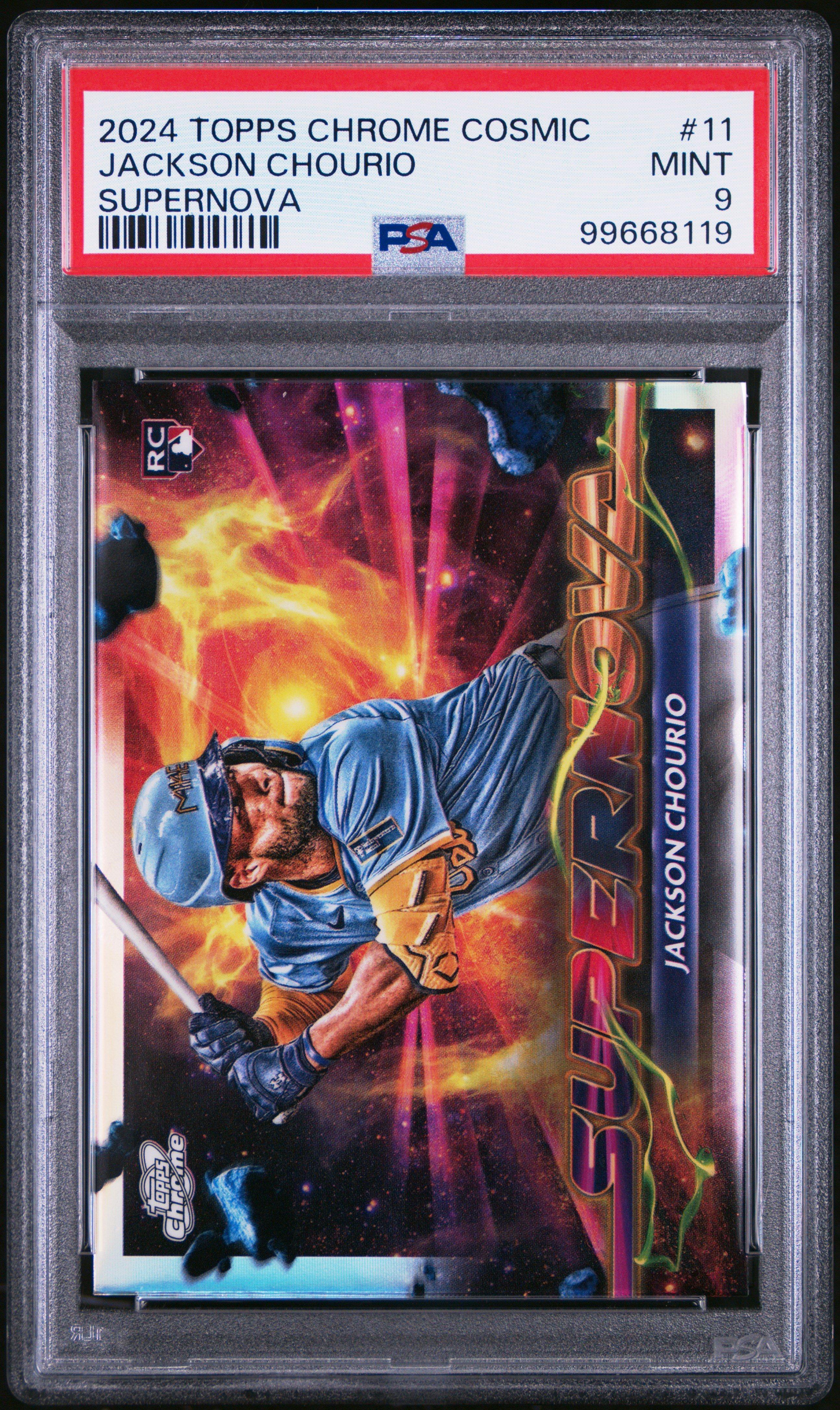2024 Topps Chrome Cosmic Supernova 11 Jackson Chourio PSA 9 Graded 