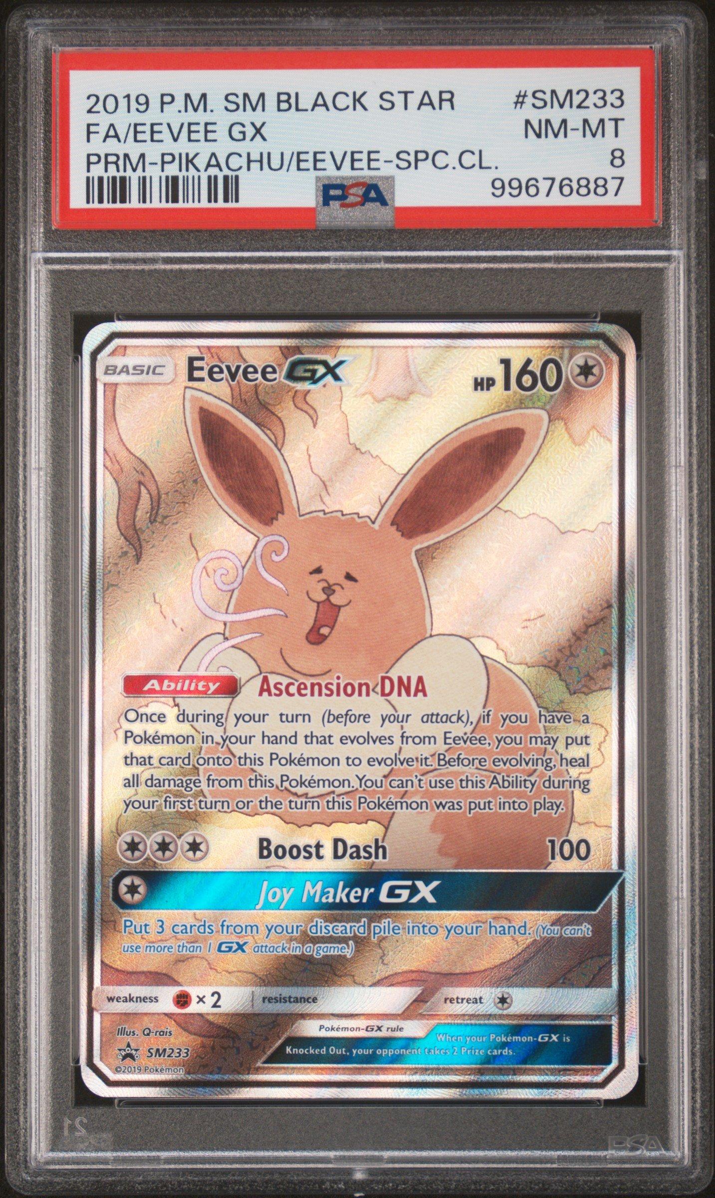 2019 Pokemon Sm Black Star Promo Sm233 Full Art/eevee Gx Pikachu