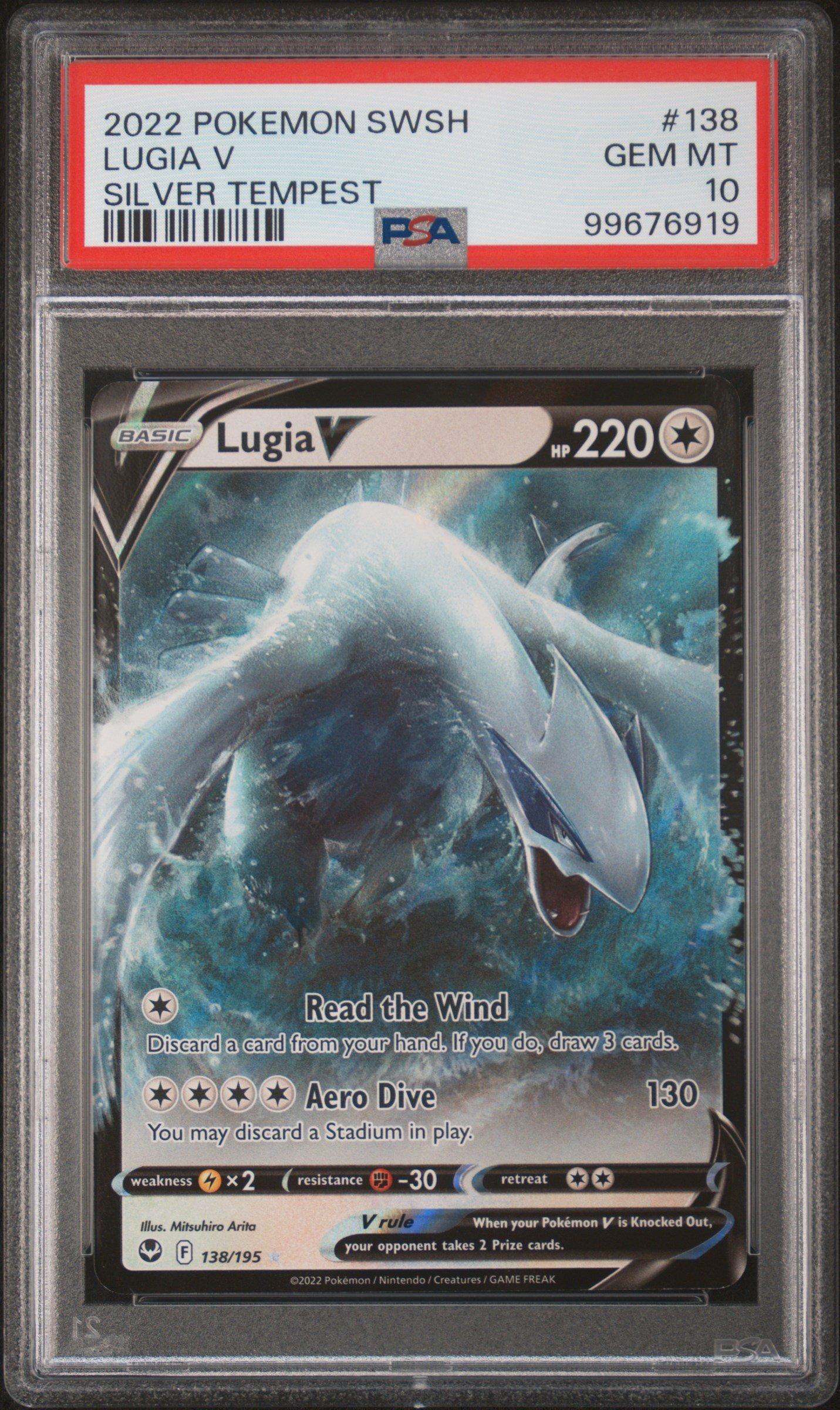 2022 Pokemon Sword & Shield Silver Tempest 138 Lugia V PSA 10