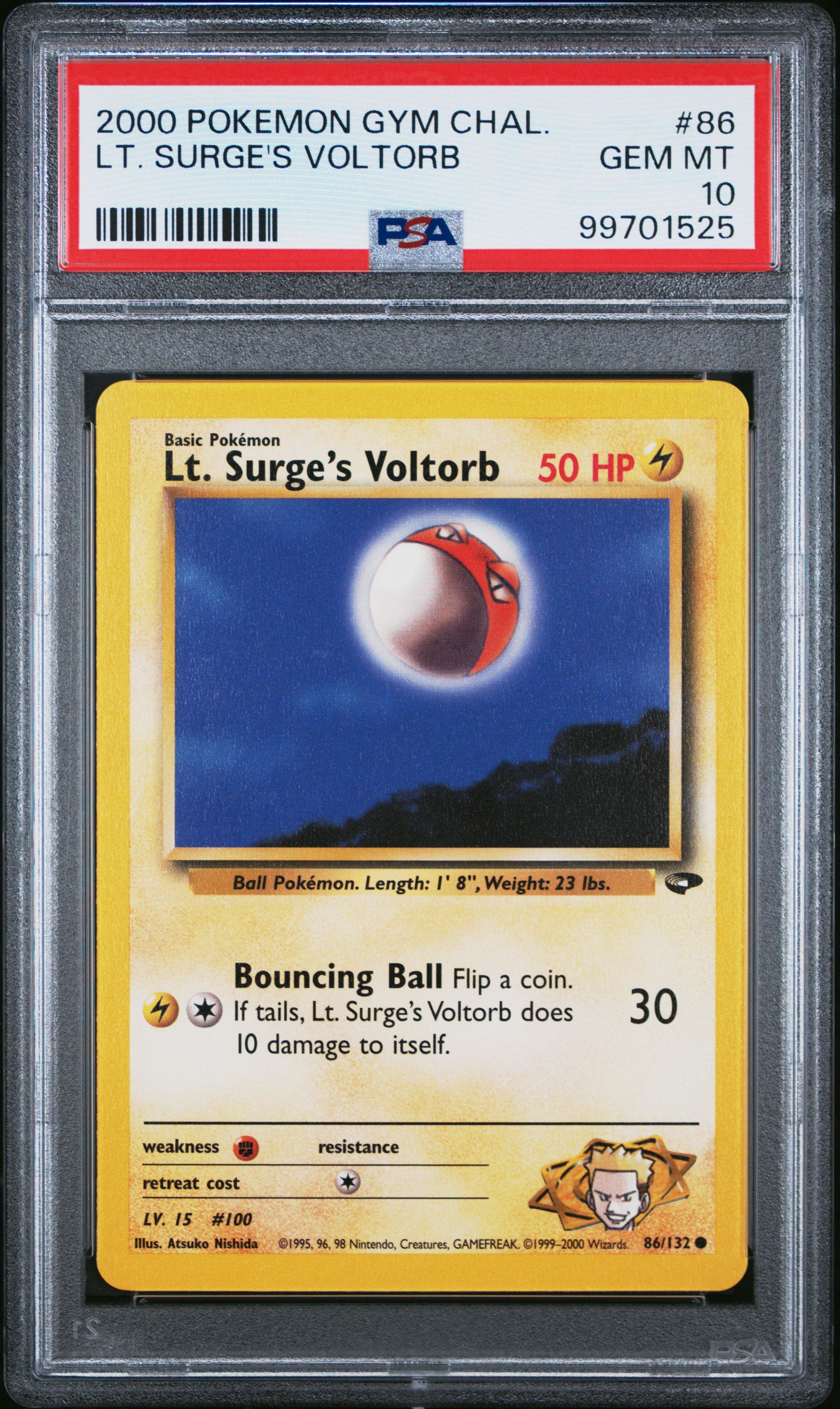 2000 Pokemon Gym Challenge 86 Lt. Surge's Voltorb PSA 10