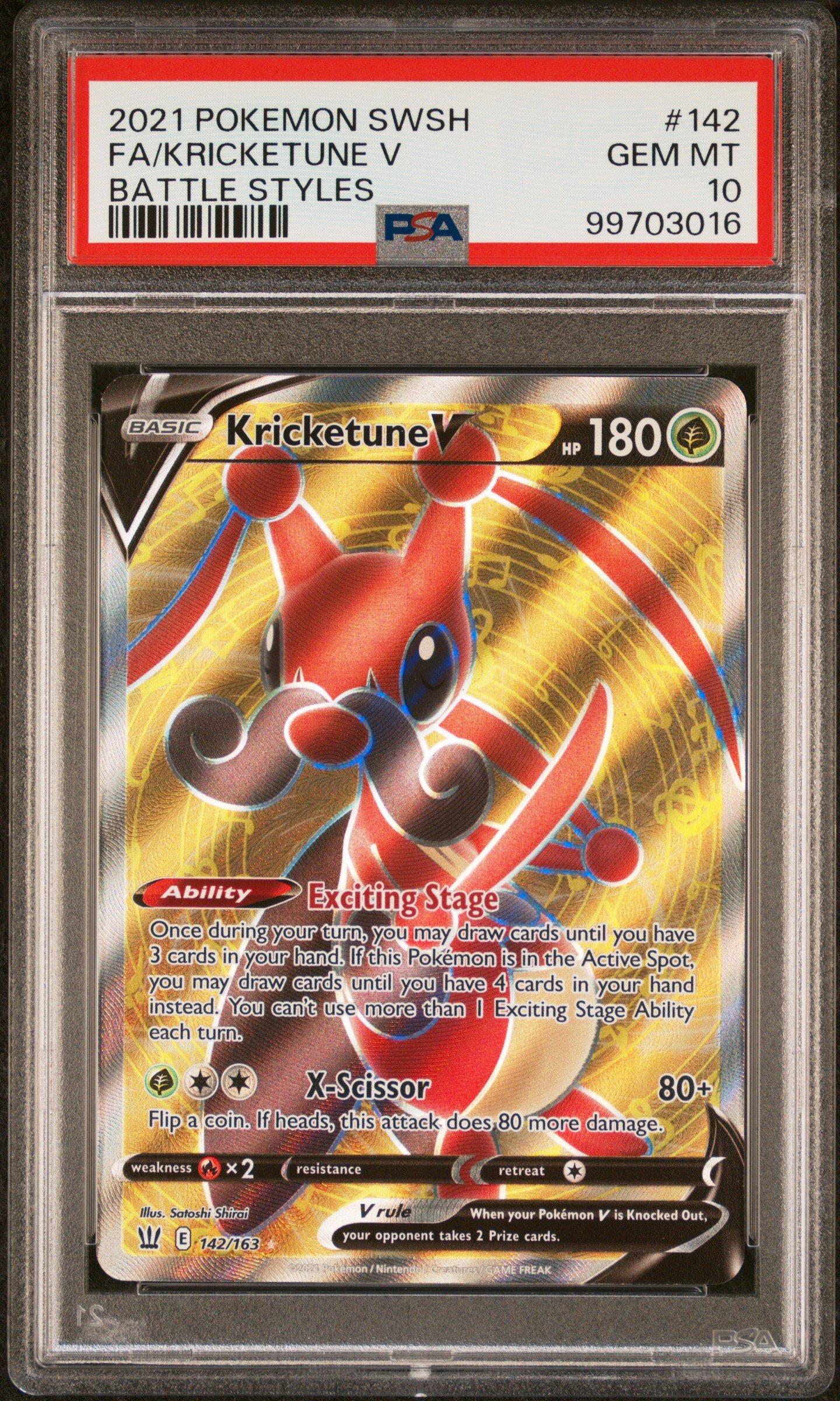 2021 Pokemon Sword & Shield Battle Styles 142 Full Art/kricketune V PSA 10