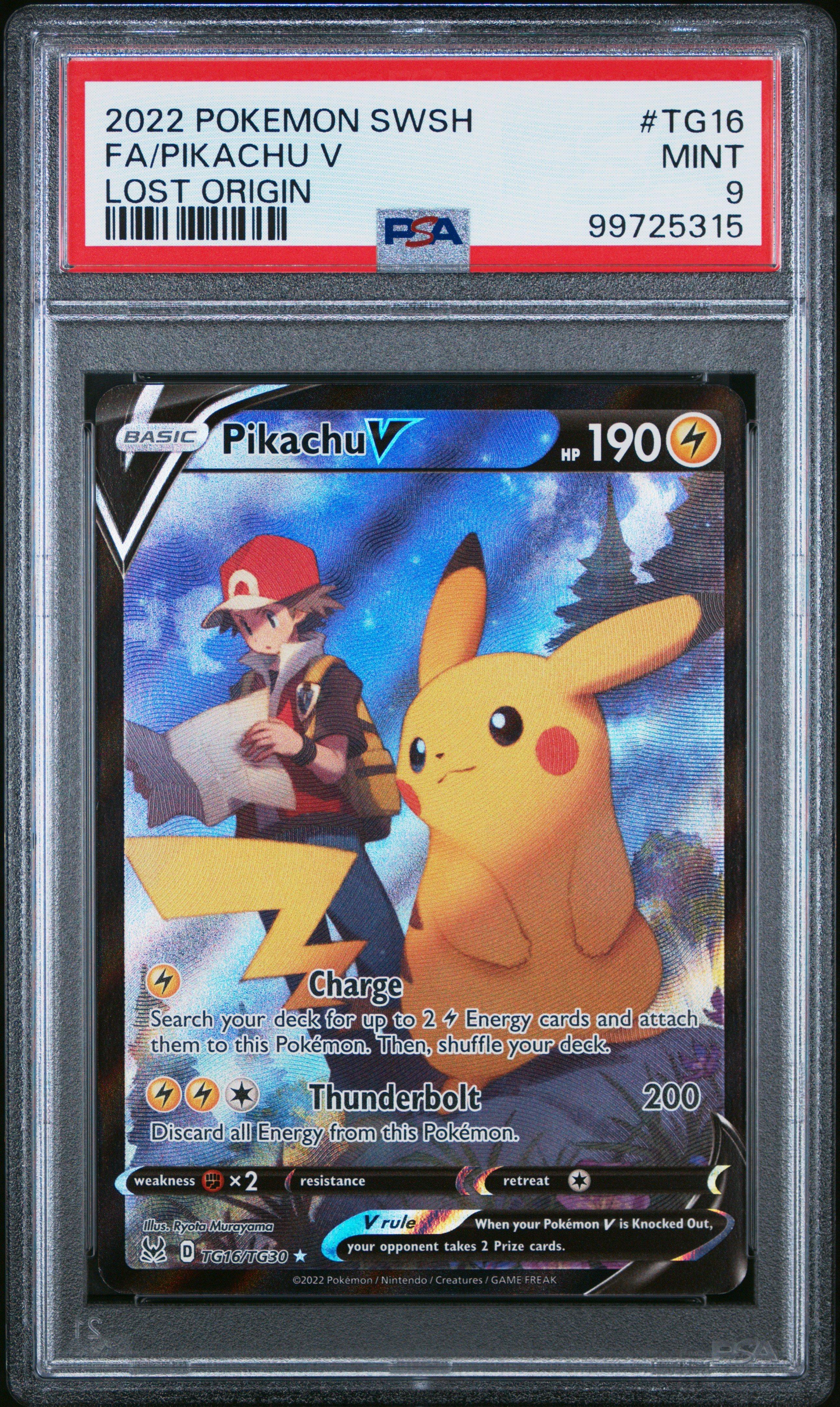 2022 Pokemon Sword & Shield Lost Origin Tg16 Full Art/pikachu V