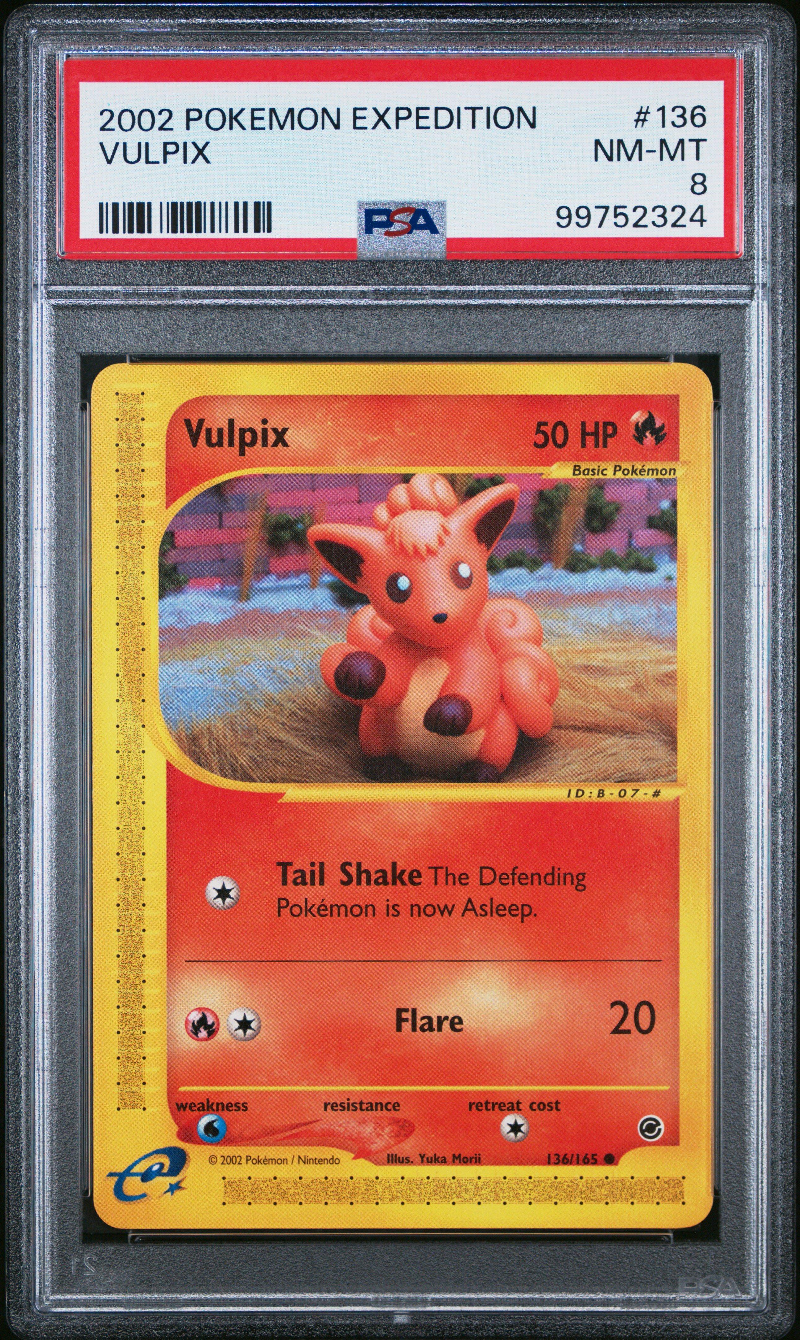 2002 Pokemon Expedition 136 Vulpix PSA 8