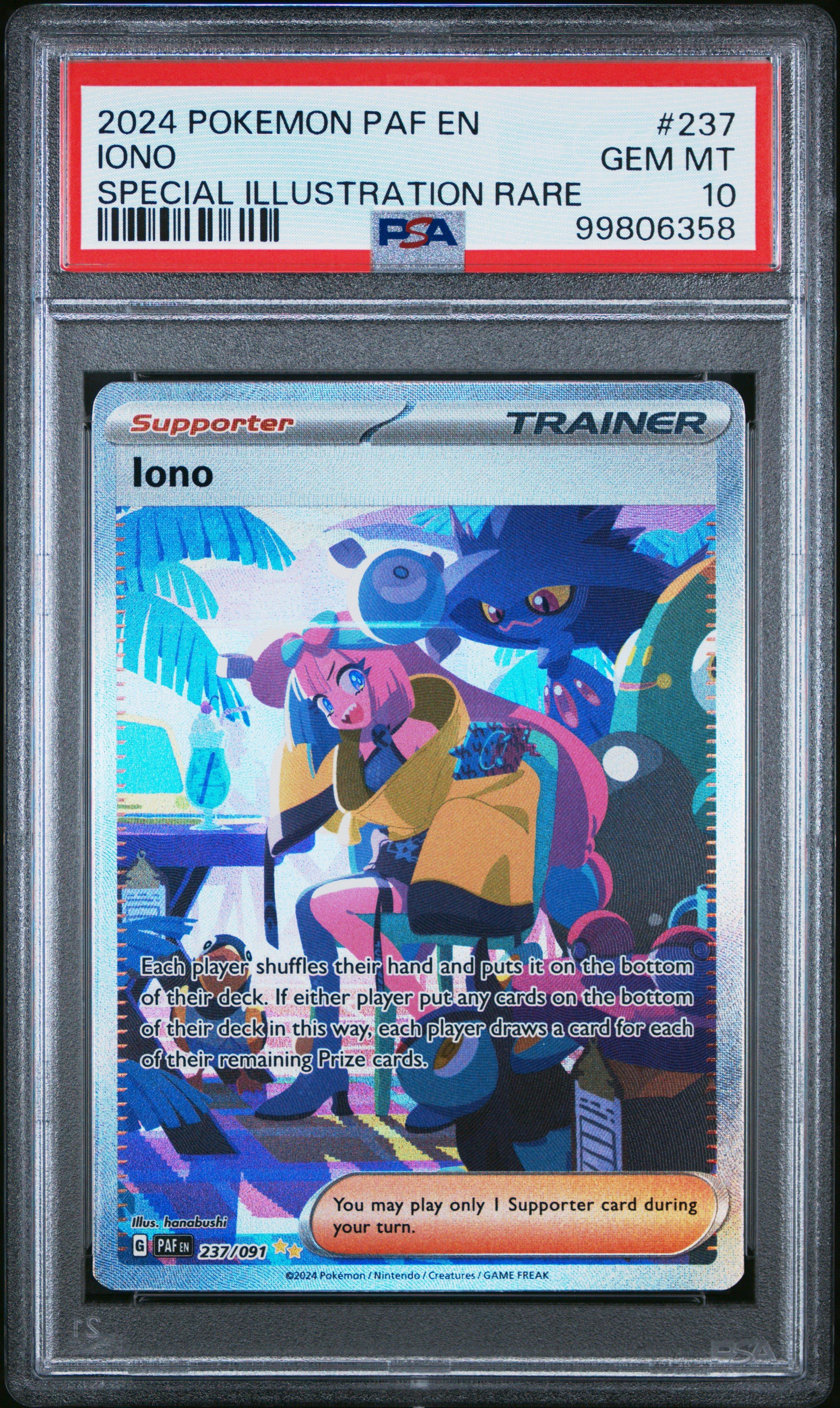 2024 Pokemon Paf En-paldean Fates 237 Iono Special Illustration Rare PSA 10  Graded Card | GameStop