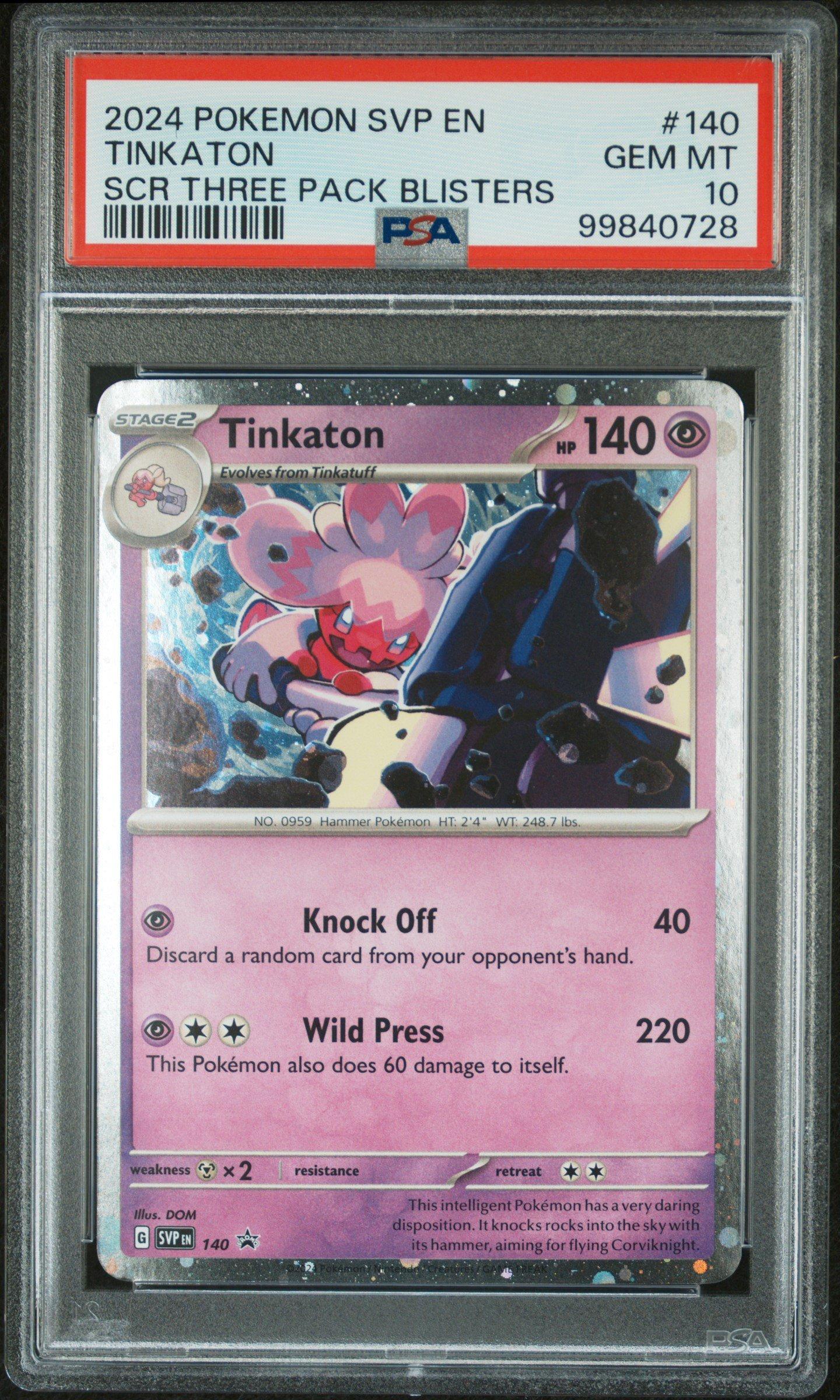2024 Pokemon Svp En-sv Black Star Promo 140 Tinkaton Stellar Crown Three Pack Blisters PSA 10