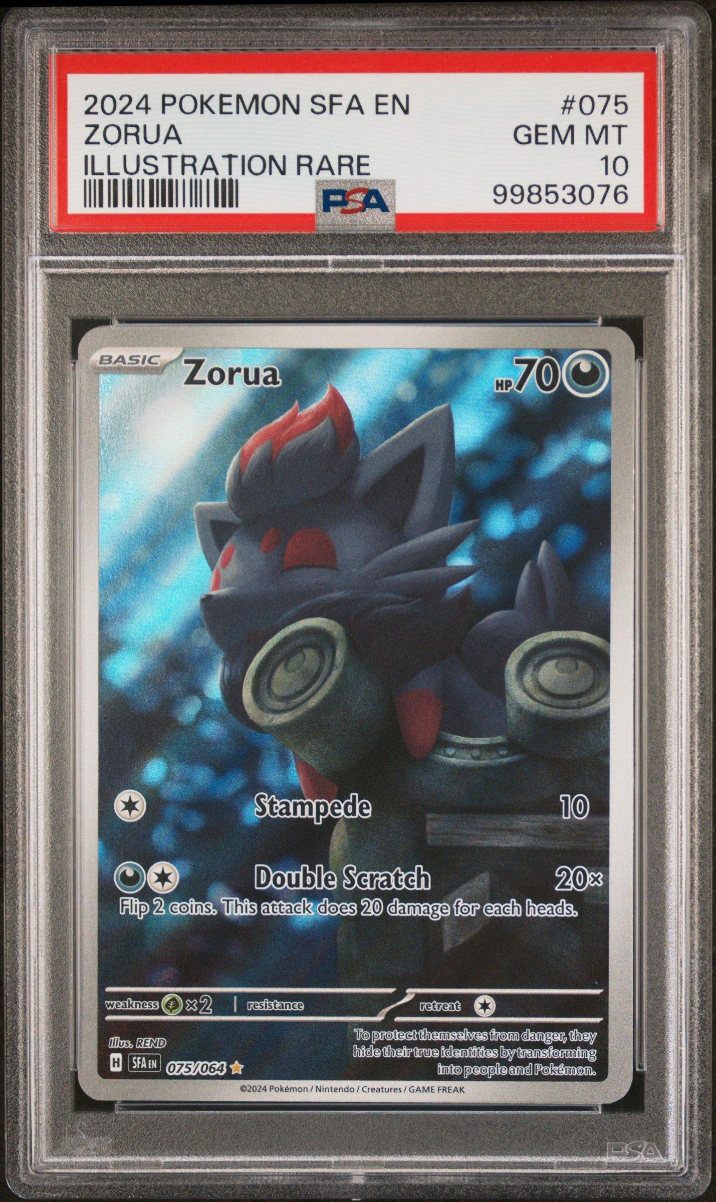 2024 Pokemon Sfa En-shrouded Fable 075 Zorua Illustration Rare PSA