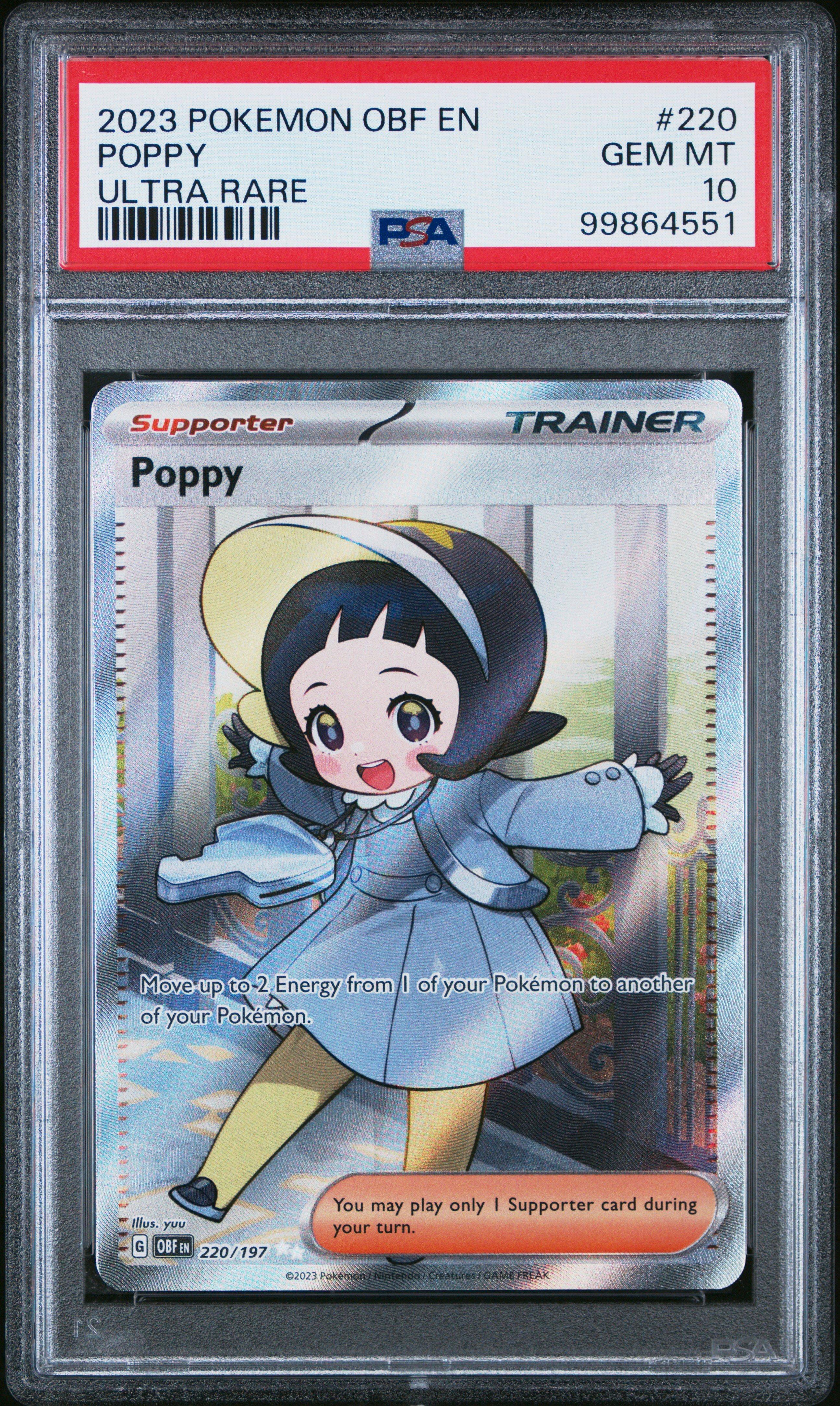 2023 Pokemon Obf En-obsidian Flames 220 Poppy Ultra Rare PSA 10 Graded Card  | GameStop