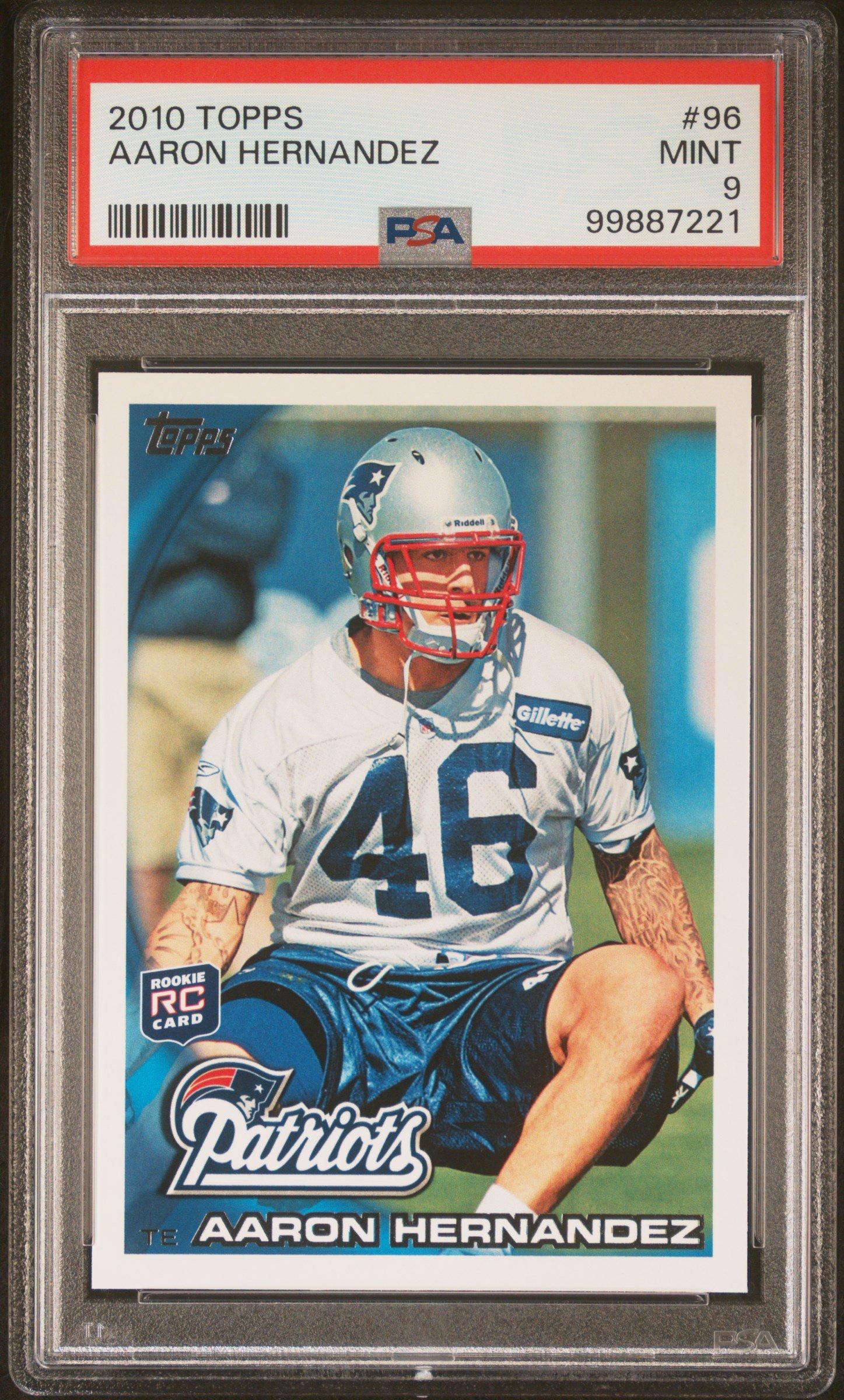 2010 Topps 96 Aaron Hernandez PSA 9