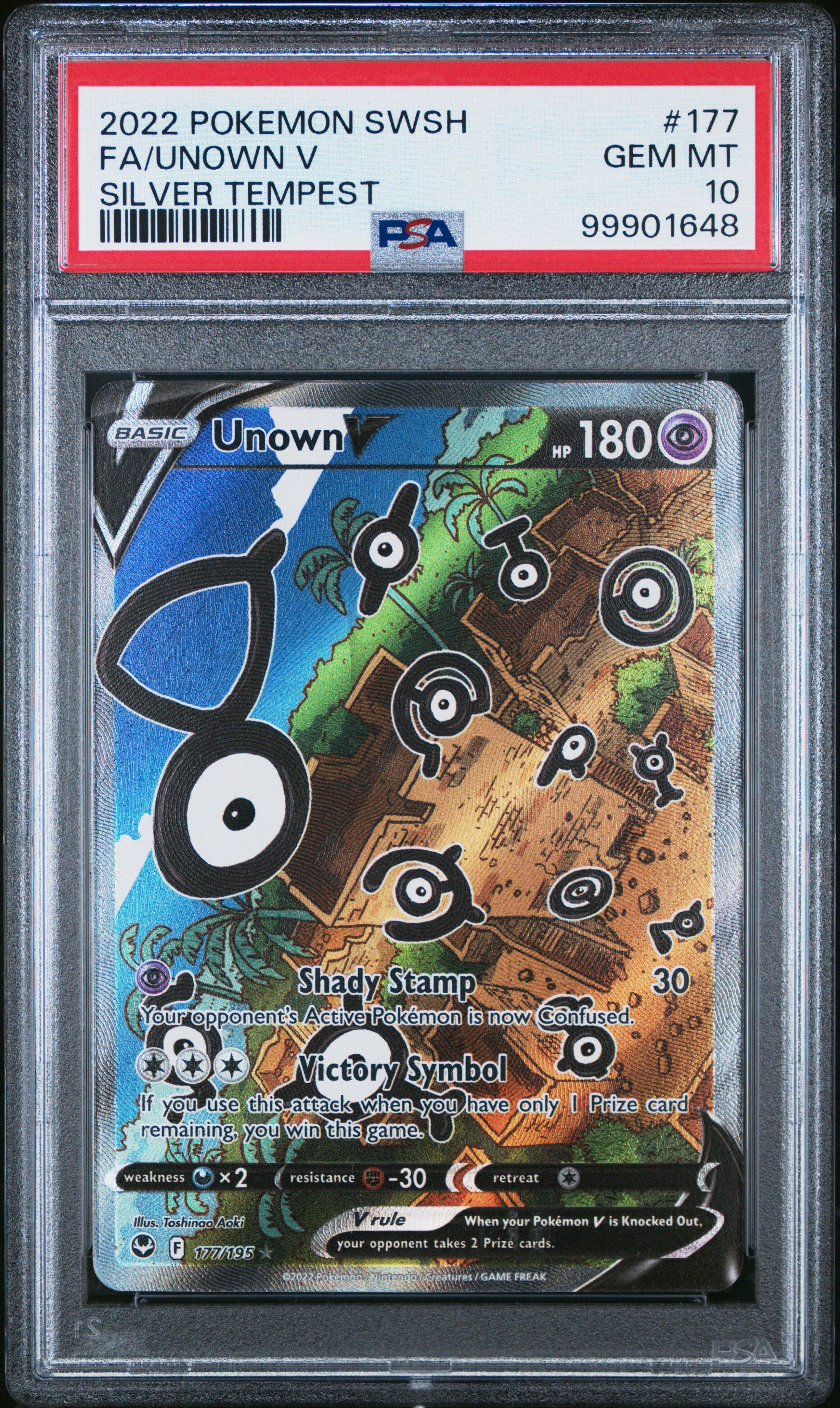 2022 Pokemon Sword & Shield Silver Tempest 177 Full Art/unown V