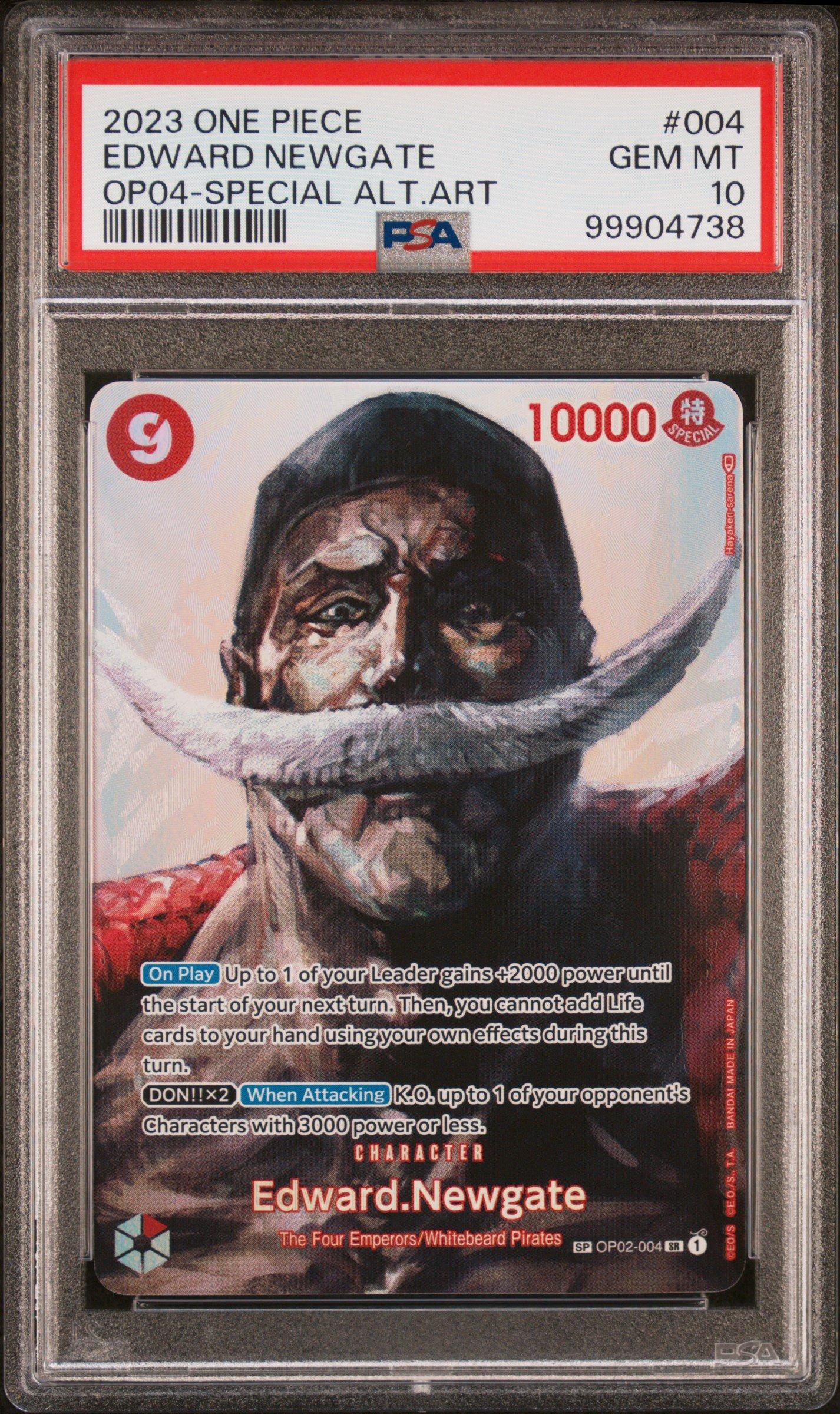edward newgate one piece card game 2023 Op04-kingdoms Of Intrigue 004 Special Alternate Art PSA 10 Graded Until the end of your opponents next turn Edward Newgate Leader Guide: Still