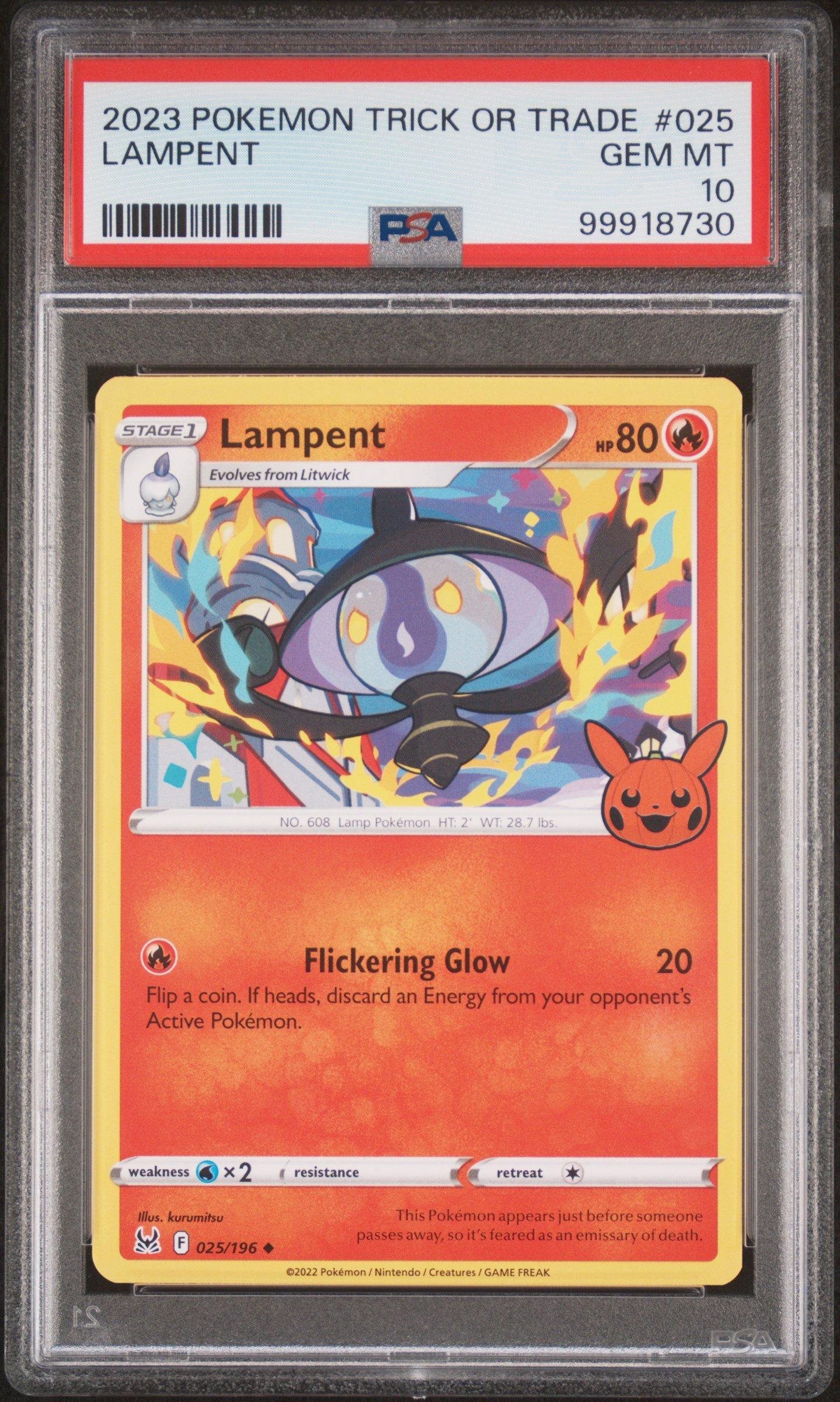 2023 Pokemon Trick Or Trade 025 Lampent PSA 10 Graded Card | GameStop