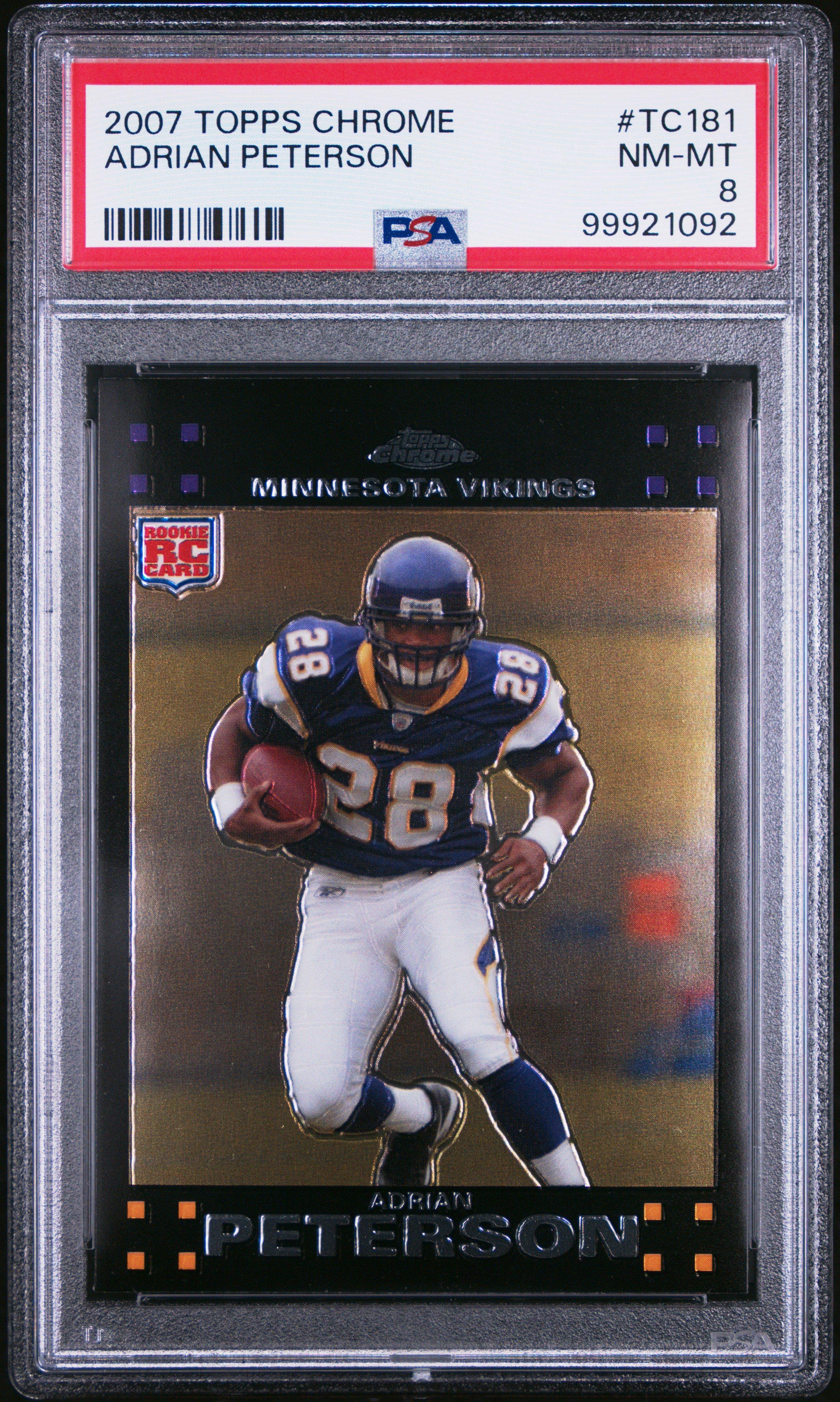 2007 Topps Chrome Tc181 Adrian Peterson PSA 8