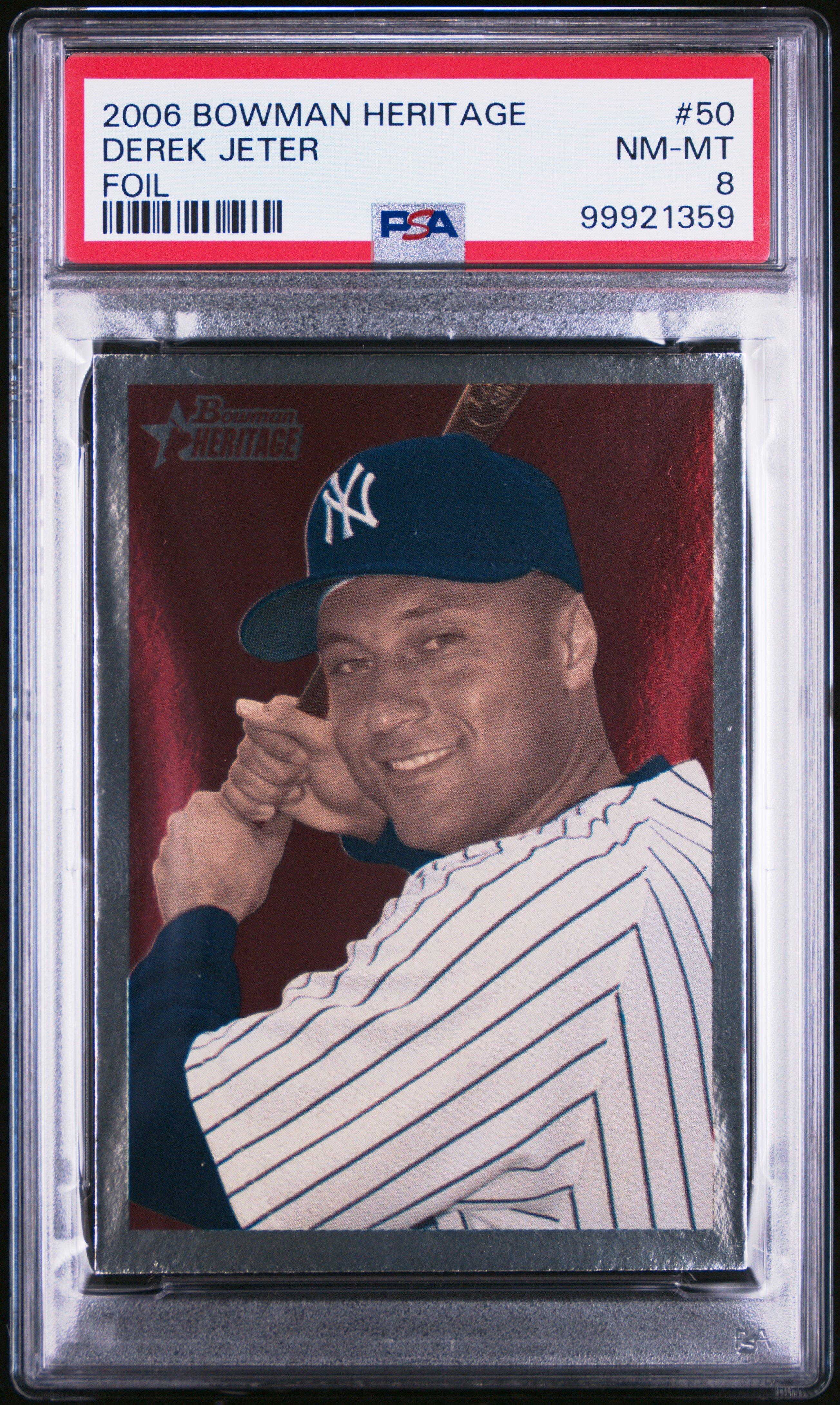 2006 Bowman Heritage 50 Derek Jeter Foil PSA 8