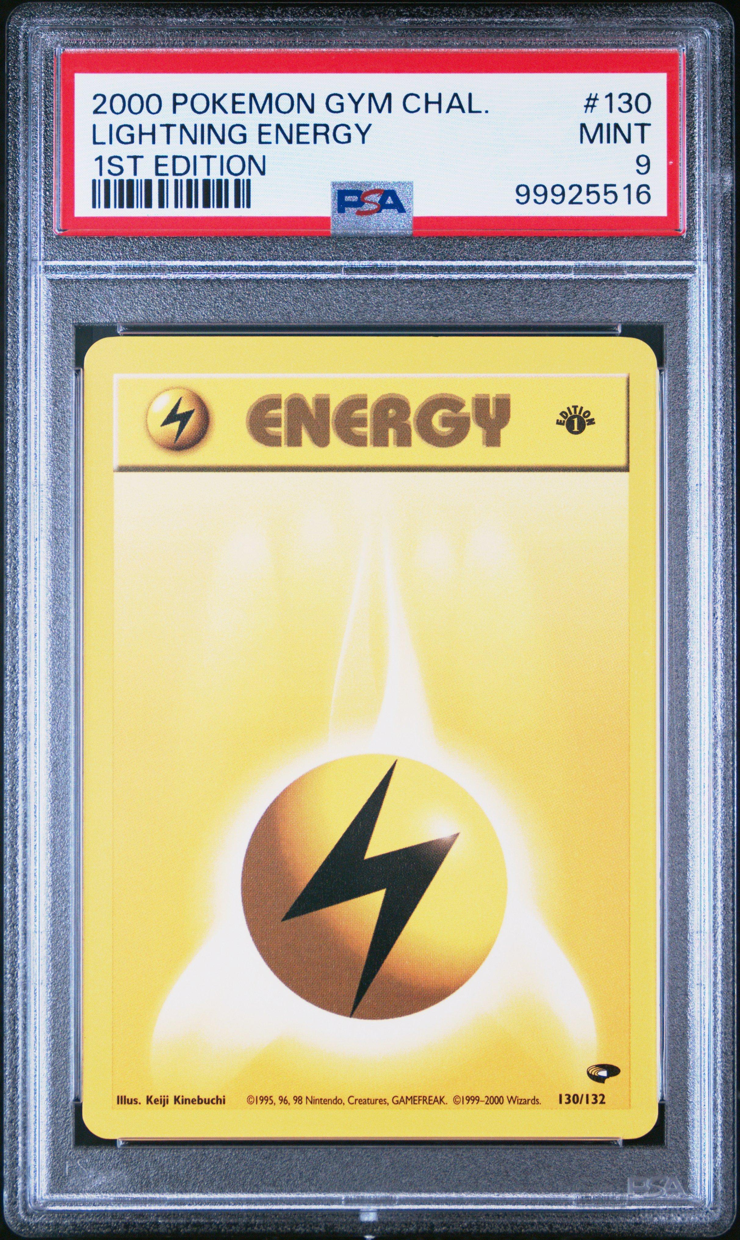 2000 Pokemon Gym Challenge 130 Lightning Energy 1st Edition PSA 9