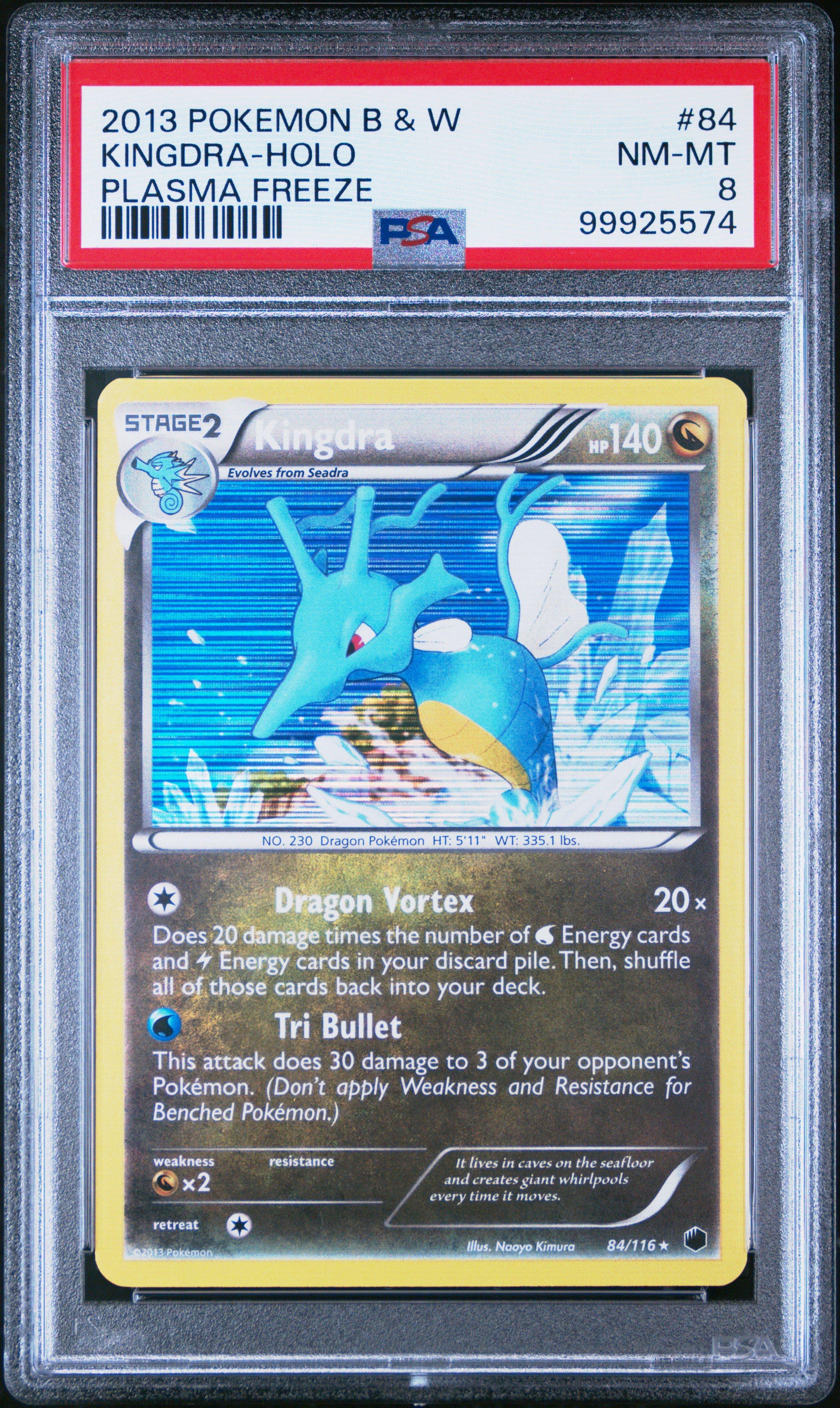 2013 Pokemon Black & White Plasma Freeze 84 Kingdra-holo PSA 8