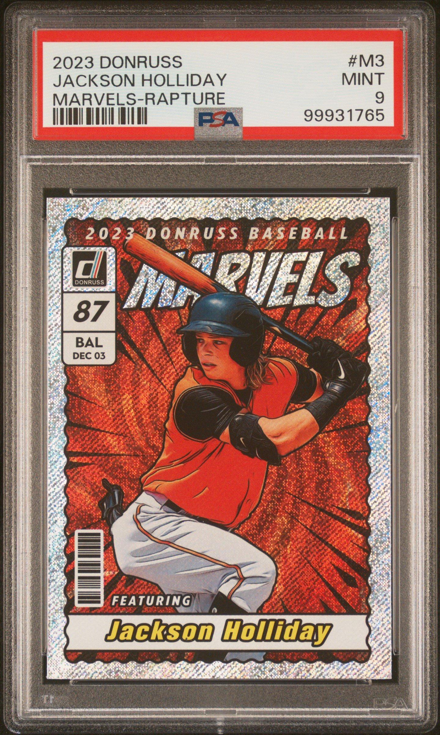 2023 Panini Donruss Marvels M3 Jackson Holliday Rapture PSA 9 