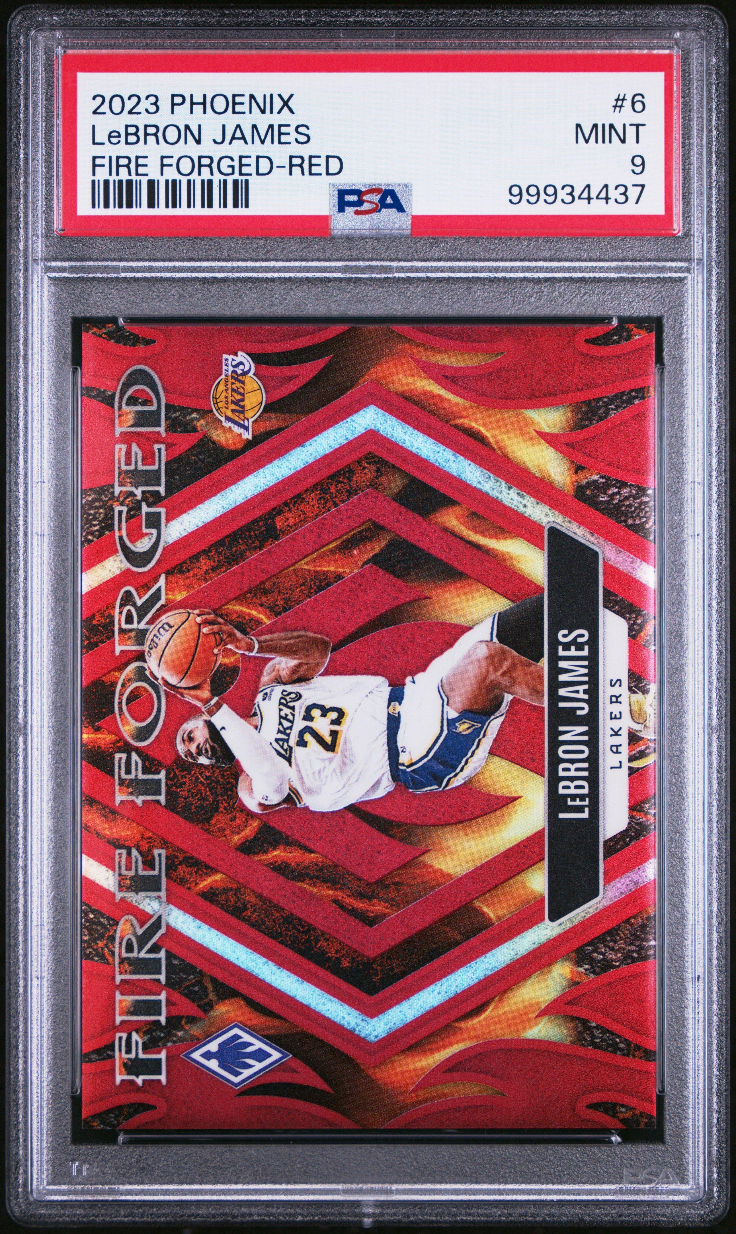 2023 Panini Phoenix Fire Forged 6 Lebron James Red PSA 9 Graded