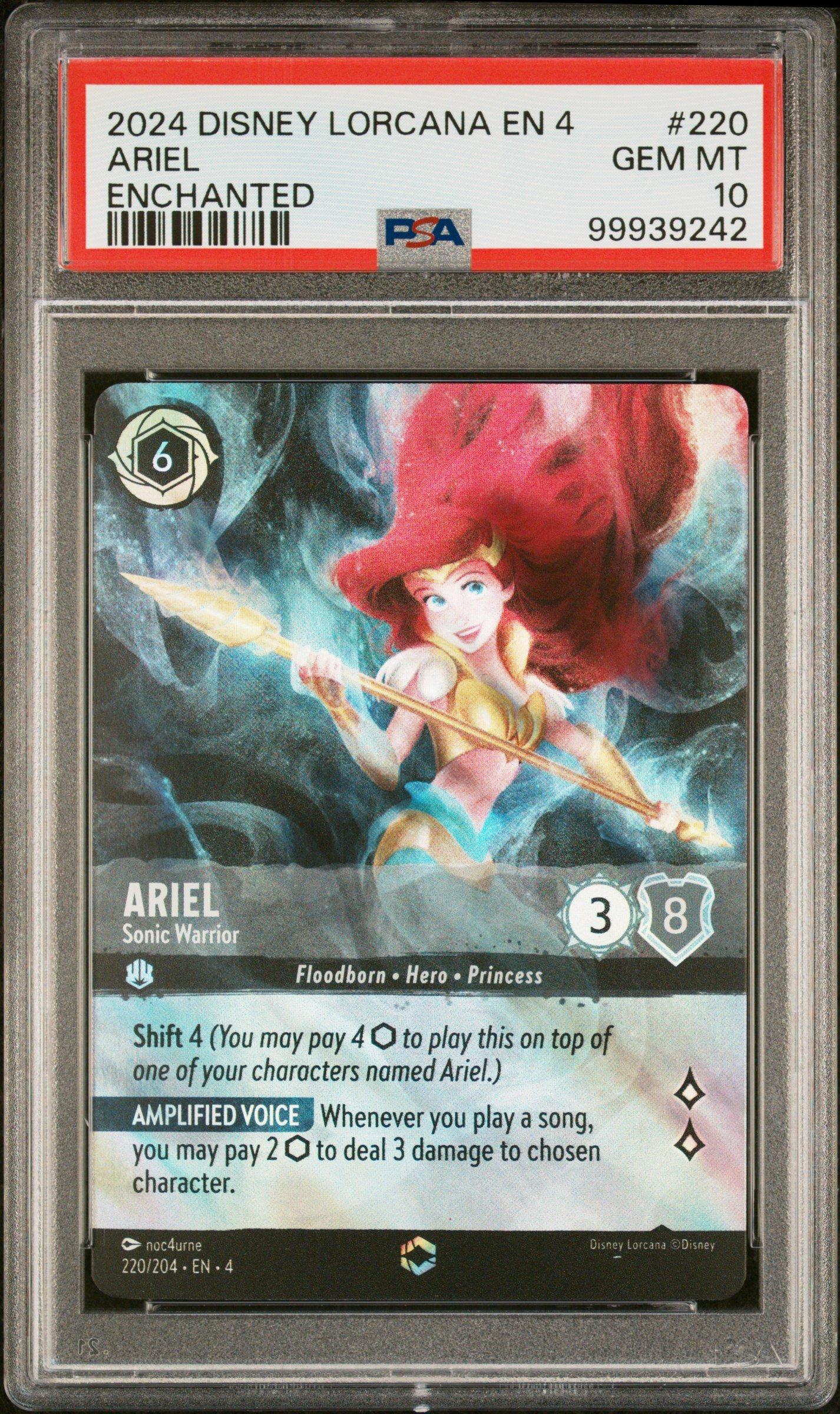 PSA10 Disney Lorcanaアリエル エンチャンテッド3202 2024 Disney Lorcana En 4-ursula's Return 220 Ariel - Sonic Warrior