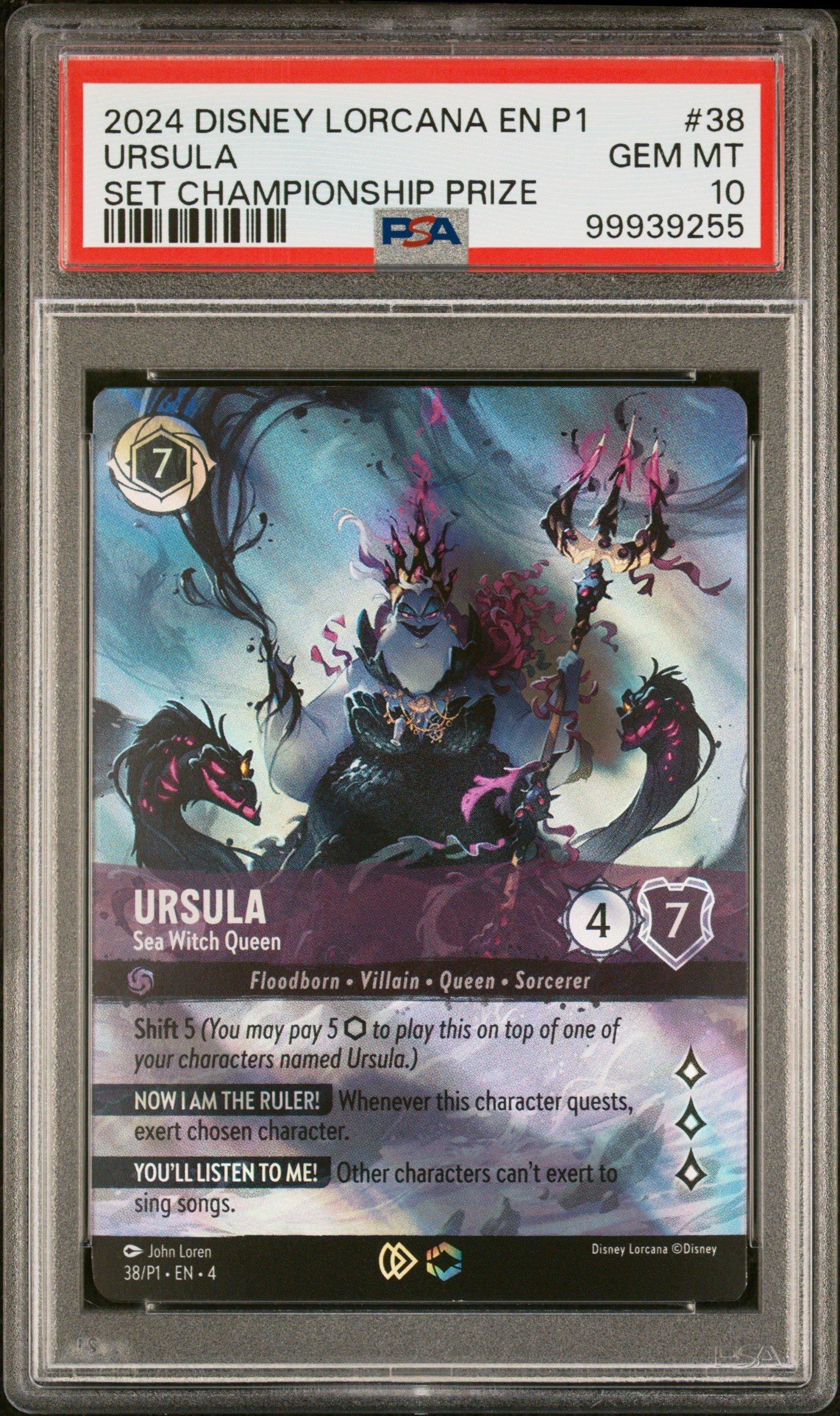 2024 Disney Lorcana En P1-promo 38 Ursula - Sea Witch Queen Ursula's Return  Set Championship Prize PSA 10 Graded Card | GameStop
