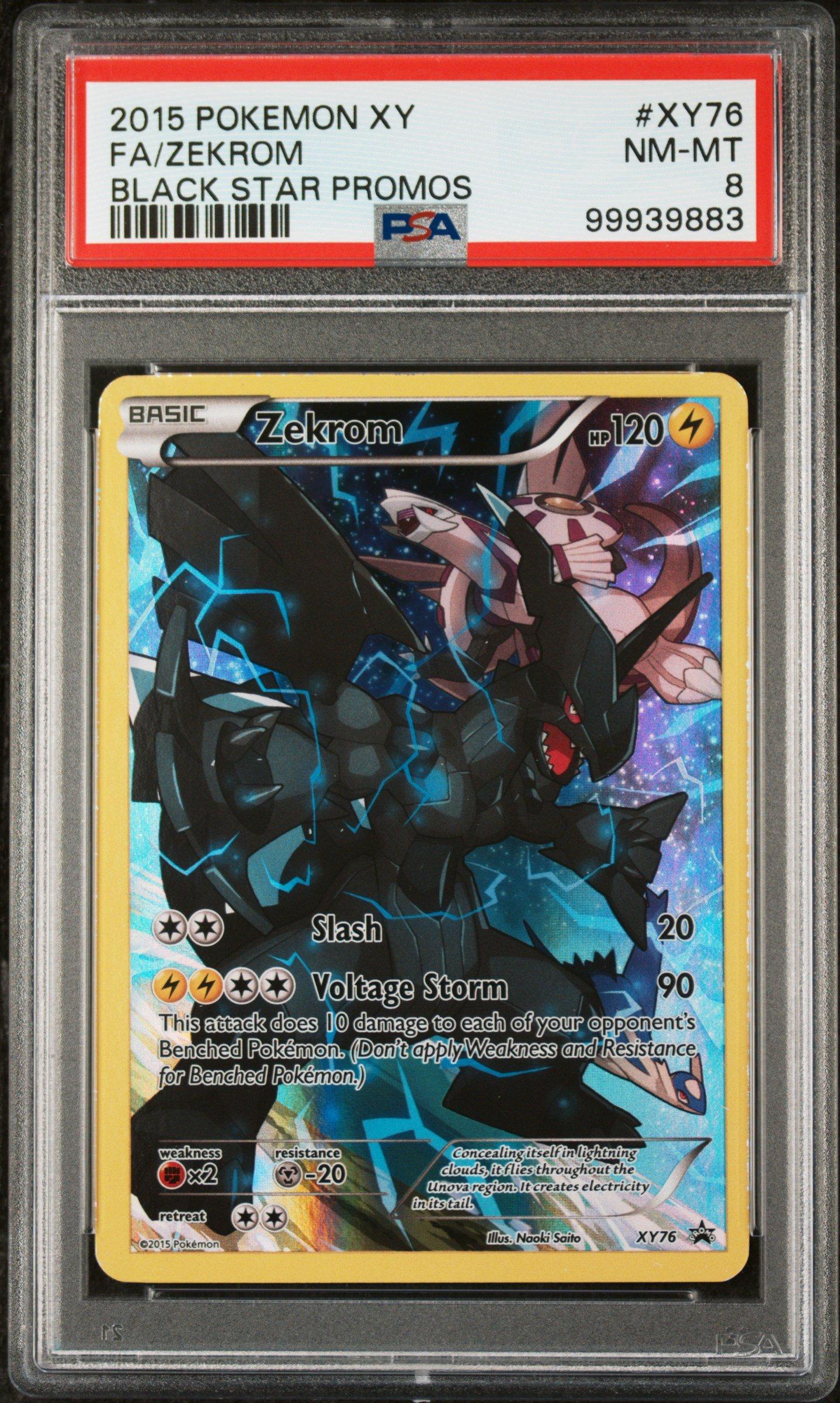 2015 Pokemon Xy Black Star Promos Xy76 Full Art/zekrom PSA 8