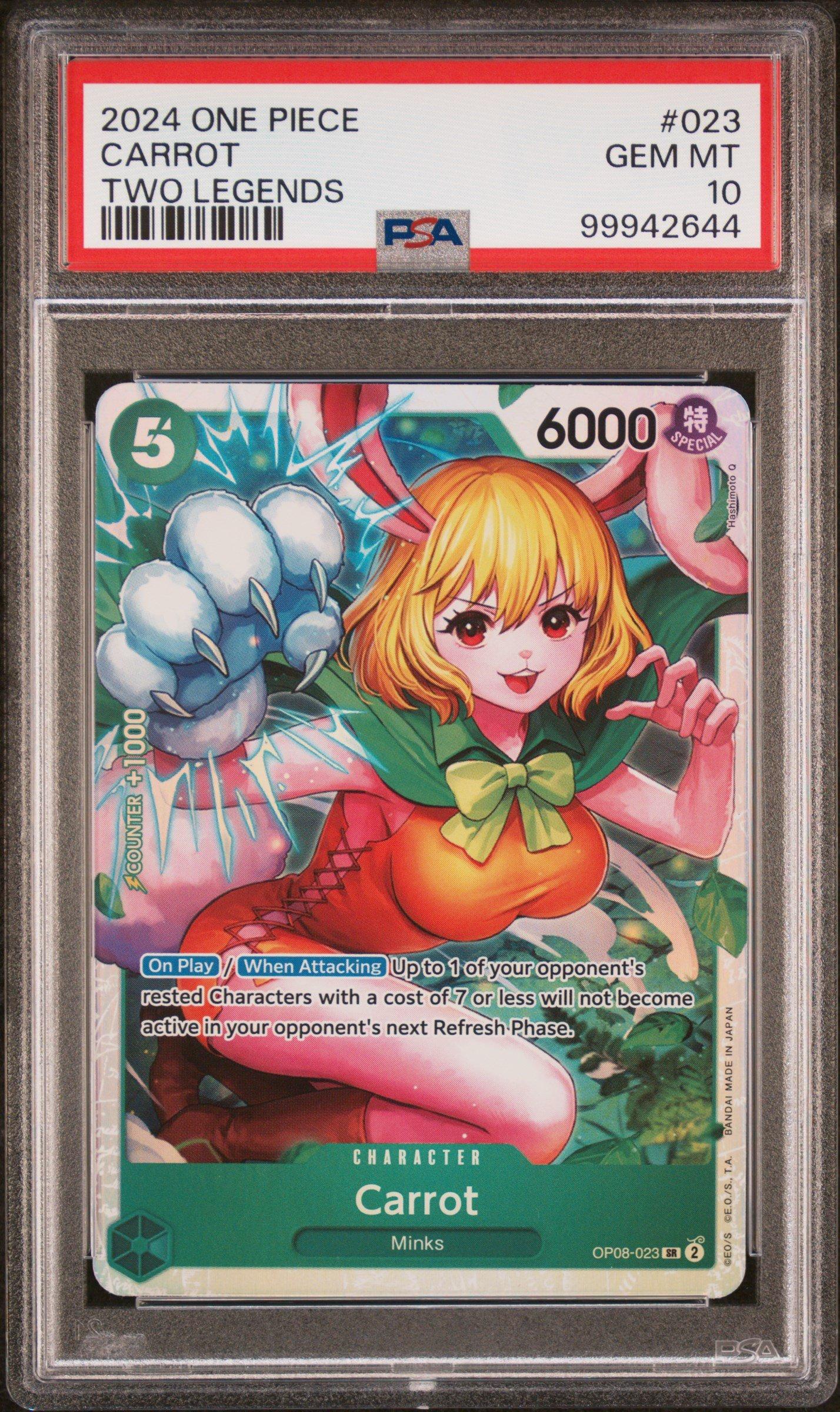 2024 One Piece Op08-two Legends 023 Carrot PSA 10