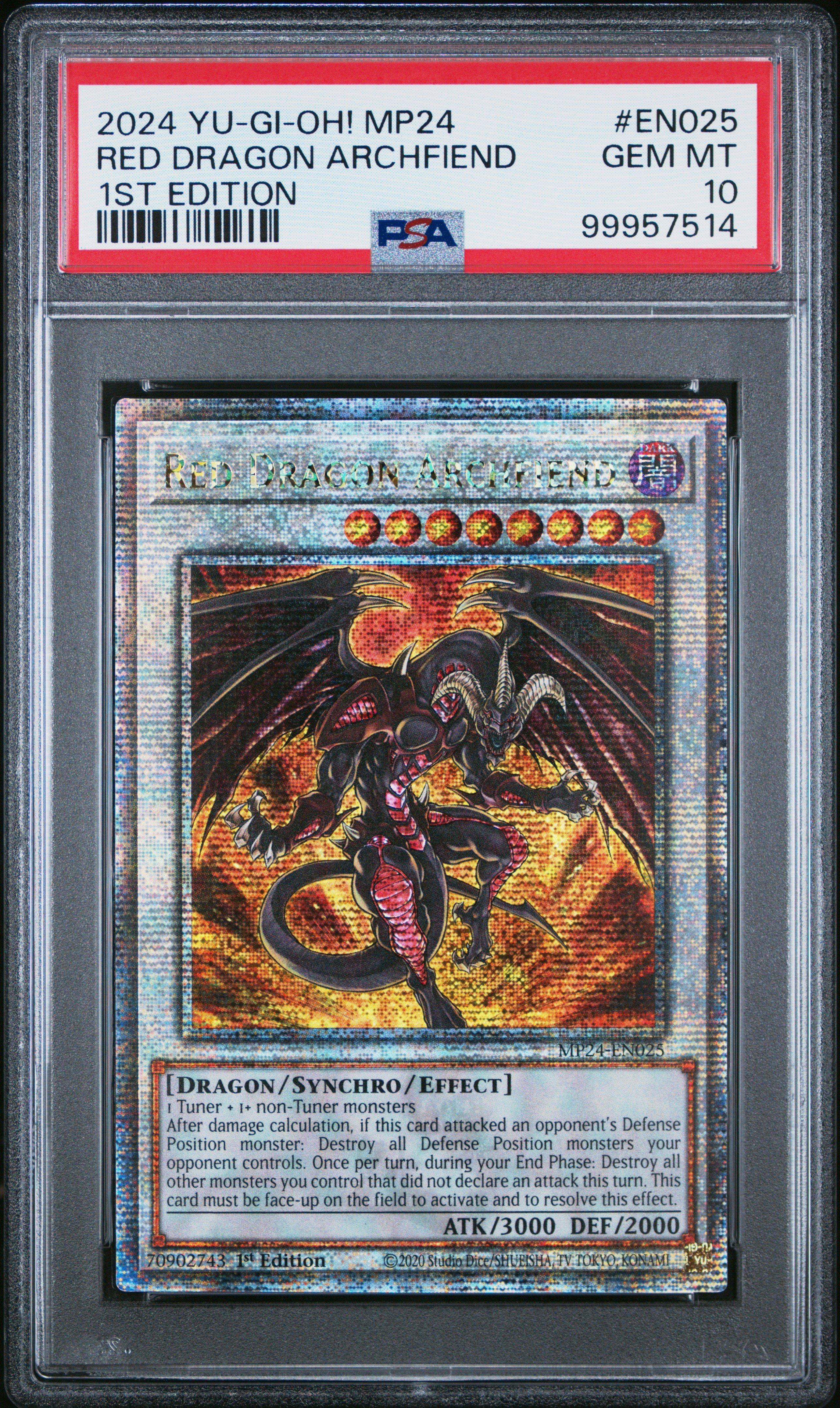2024 Yu-gi-oh! Mp24-25th Anniversary Tin: Dueling Mirrors En025 Red Dragon Archfiend 1st Edition PSA 10