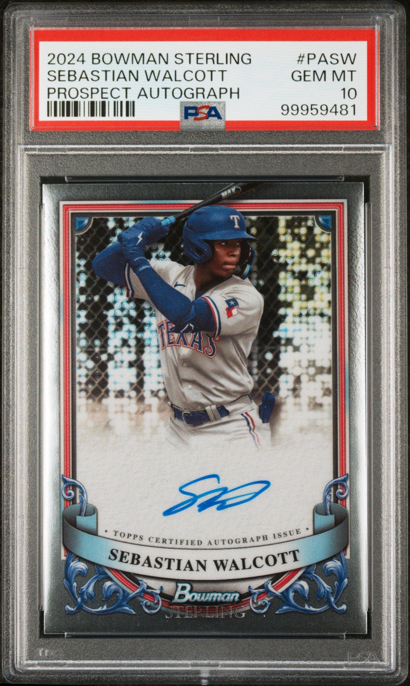 2024 Bowman Sterling Prospect Autographs Pasw Sebastian Walcott PSA 10