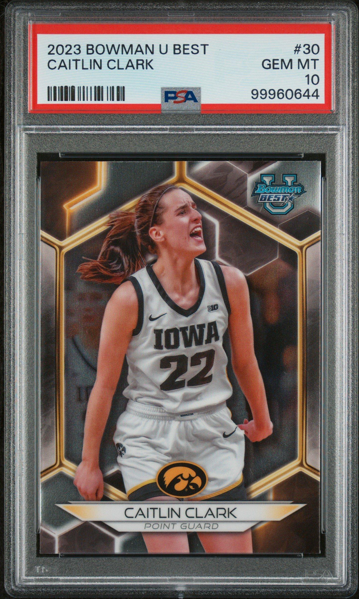 2023 Bowman University Best 30 Caitlin Clark PSA 10