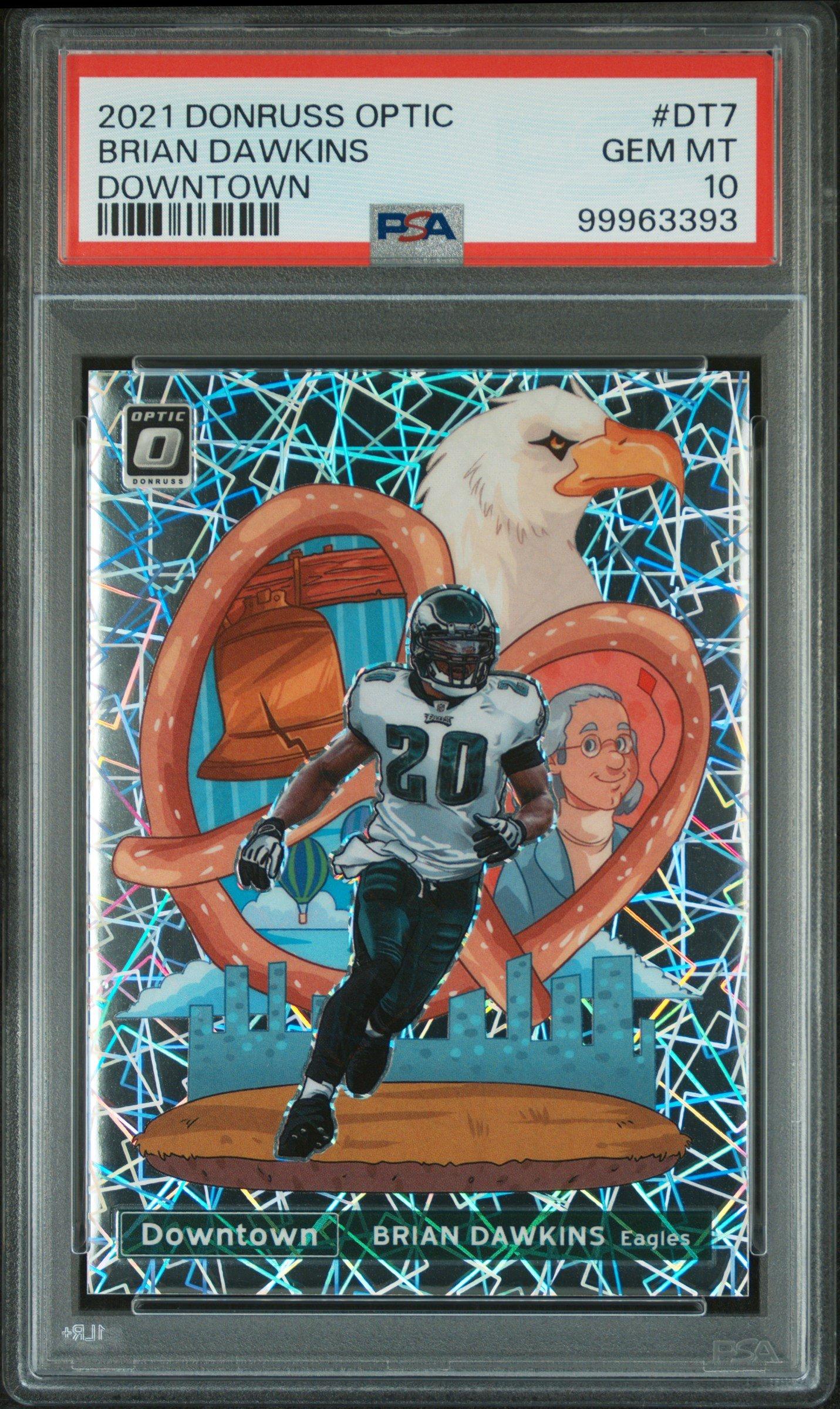 2021 Panini Donruss Optic Downtown Dt7 Brian Dawkins PSA 10