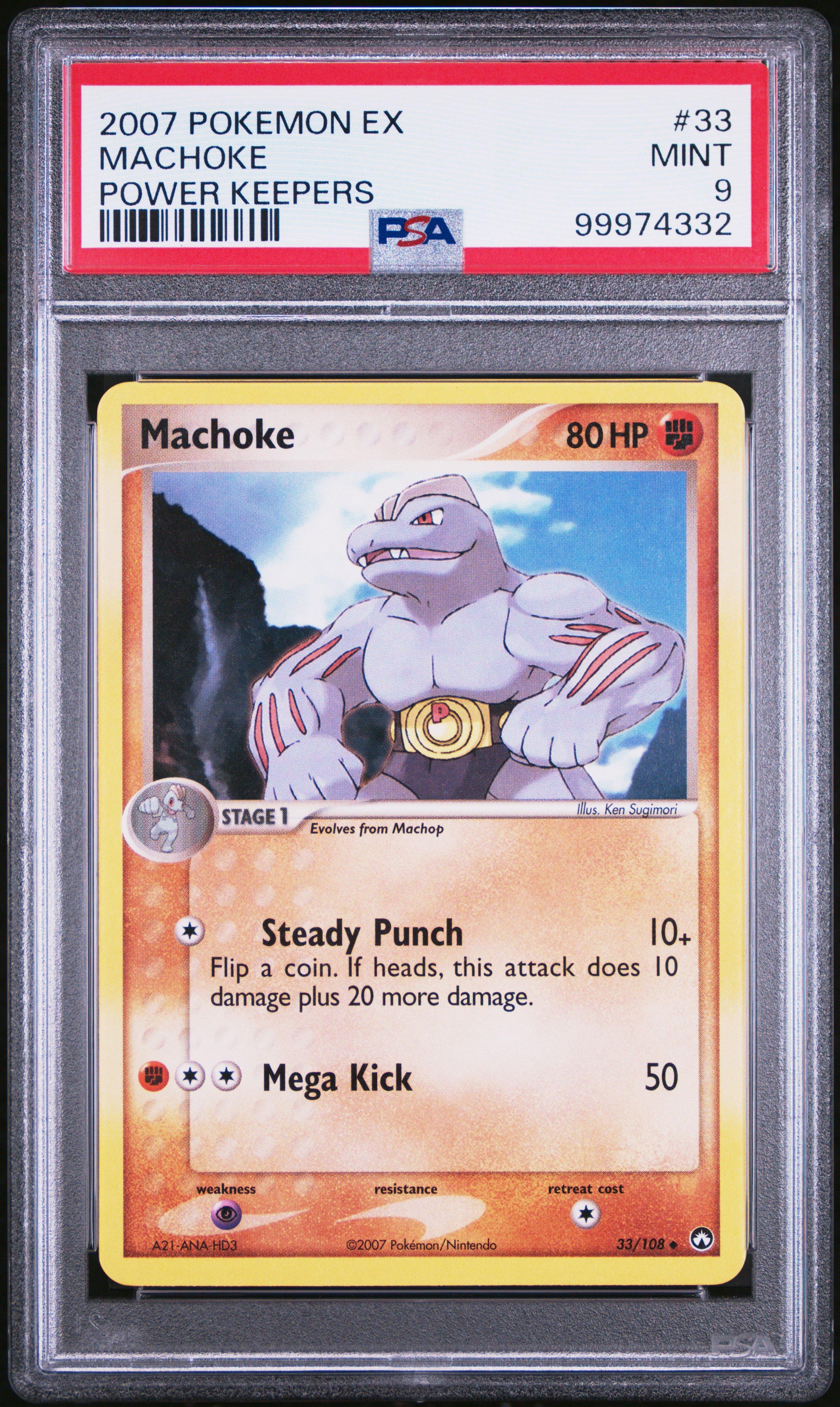 2007 Pokemon Ex Power Keepers 33 Machoke PSA 9