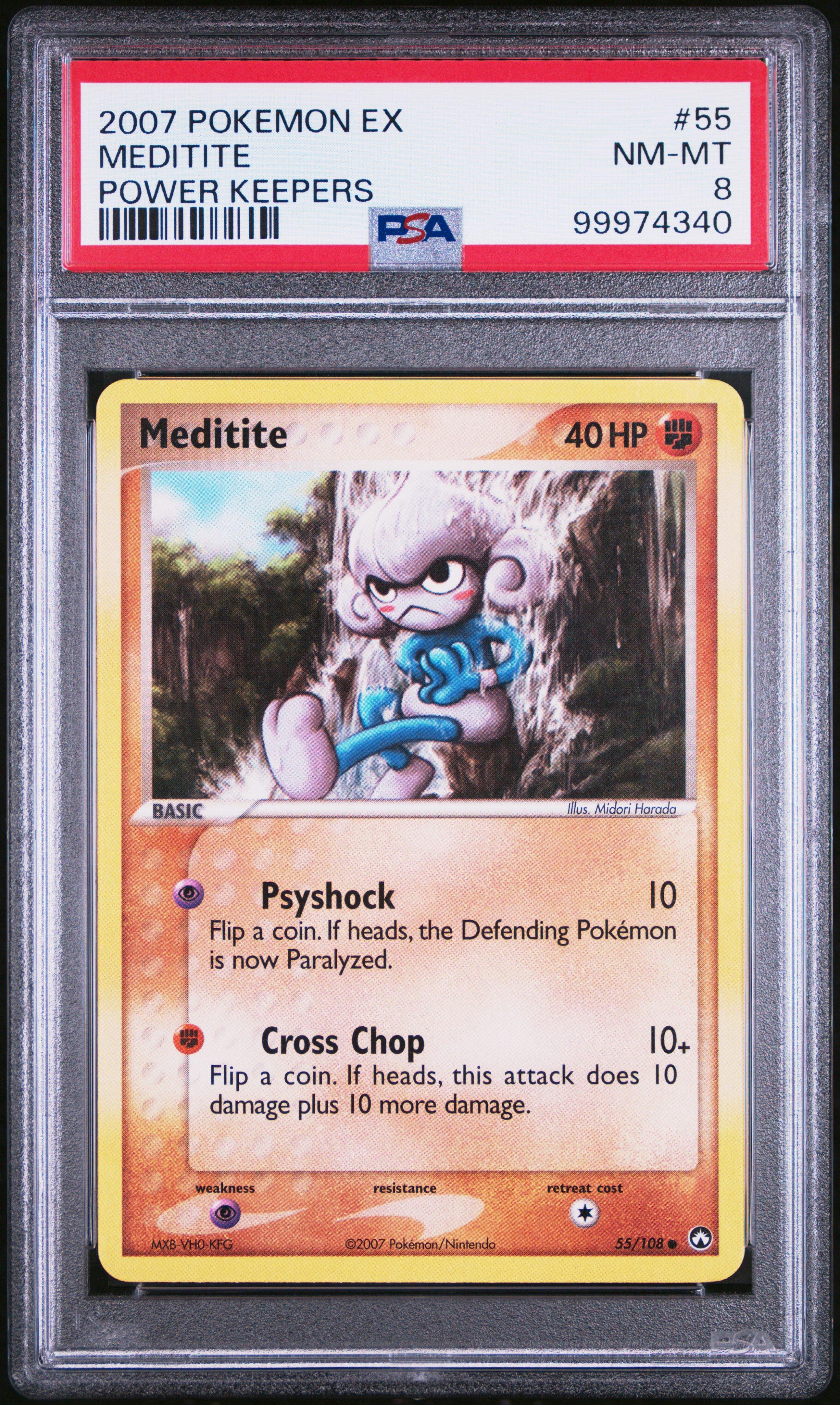 2007 Pokemon Ex Power Keepers 55 Meditite PSA 8