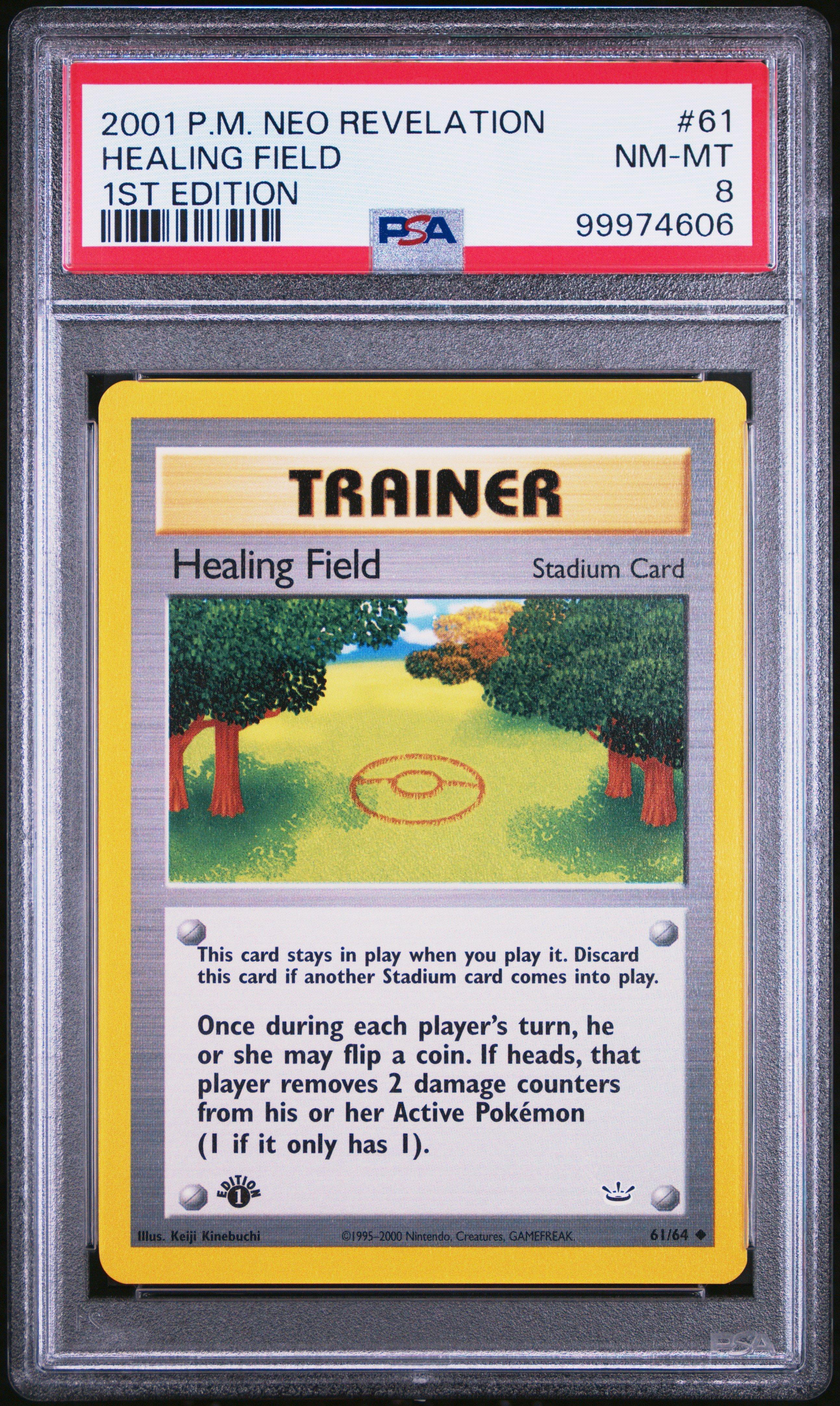 2001 Pokemon Neo Revelation 1st Edition 61 Healing Field PSA 8