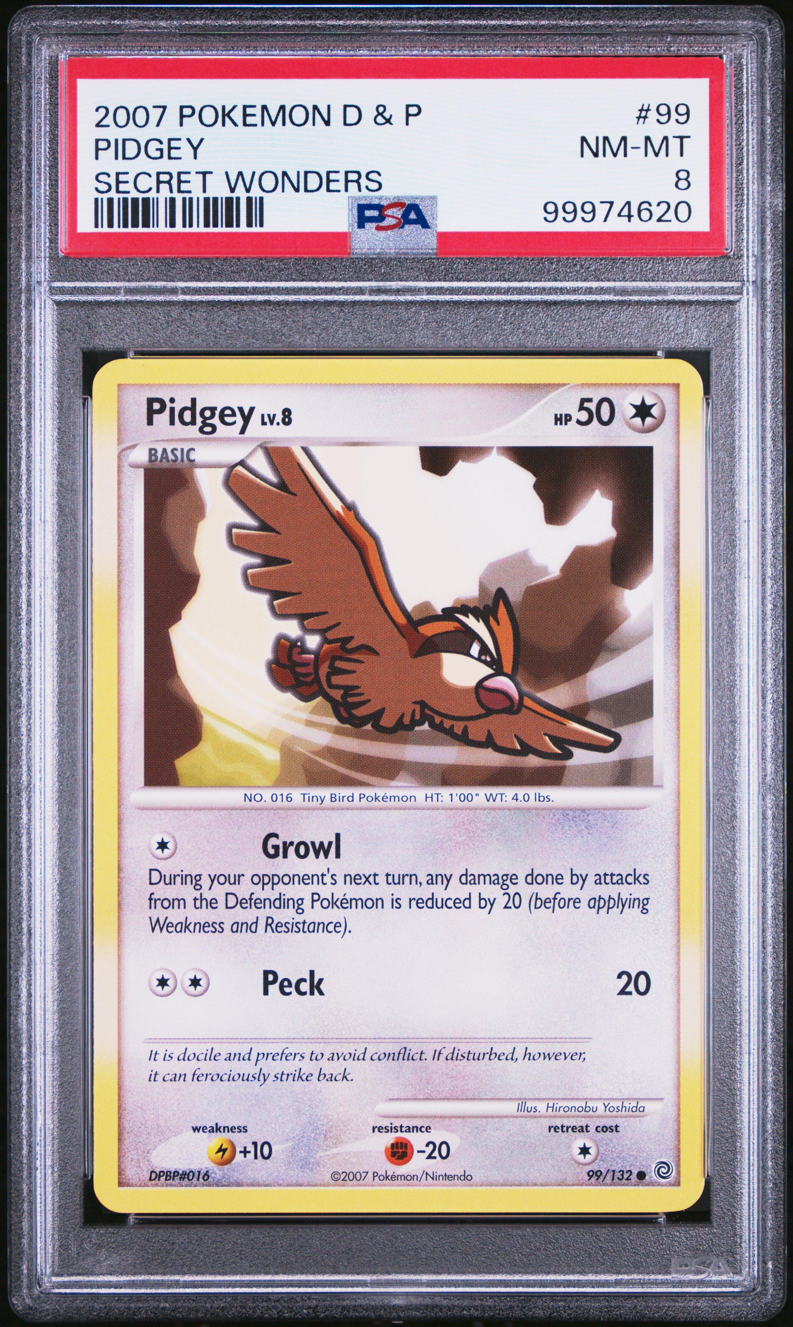 2007 Pokemon Diamond & Pearl Secret Wonders 99 Pidgey PSA 8