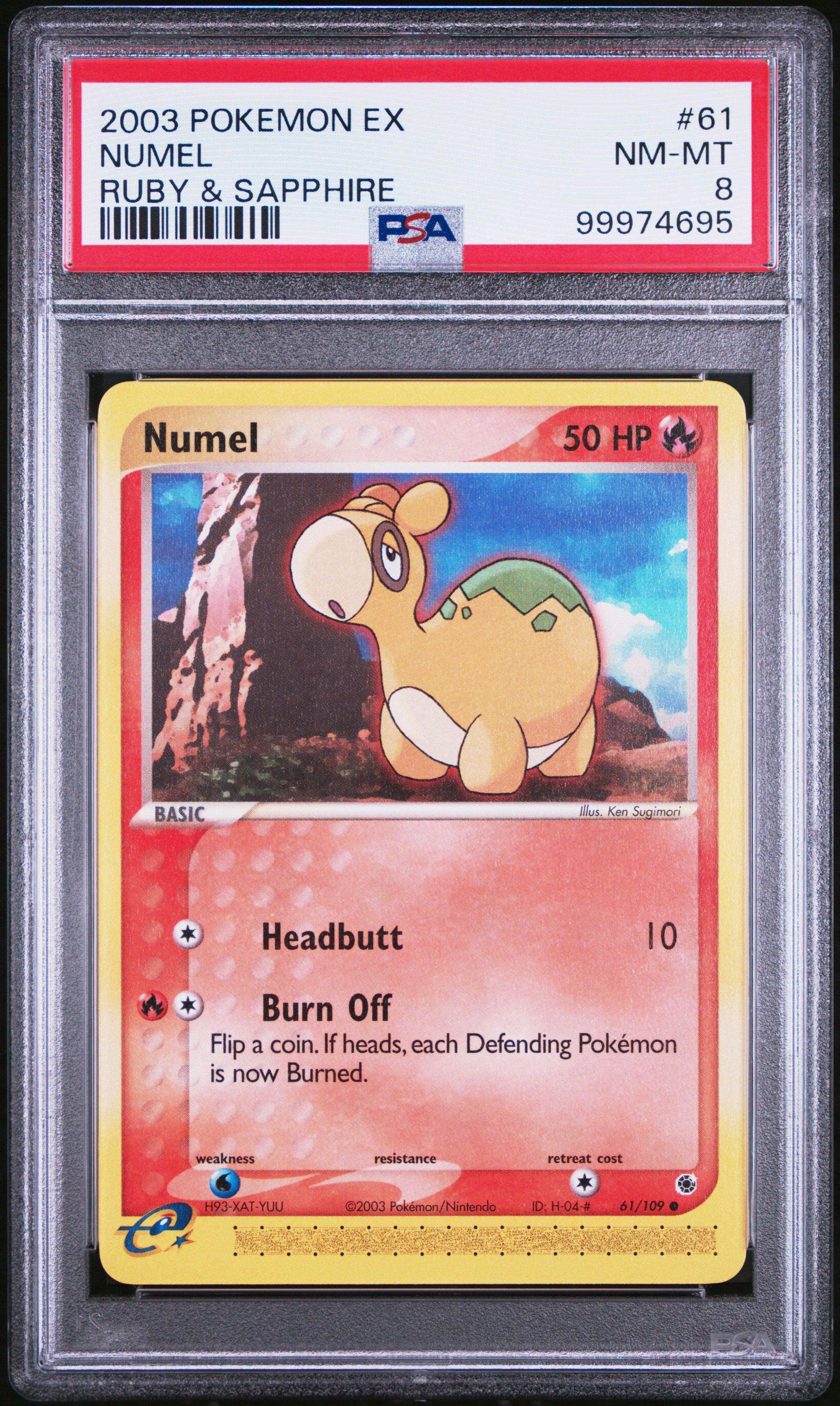 2003 Pokemon Ex Ruby & Sapphire 61 Numel PSA 8