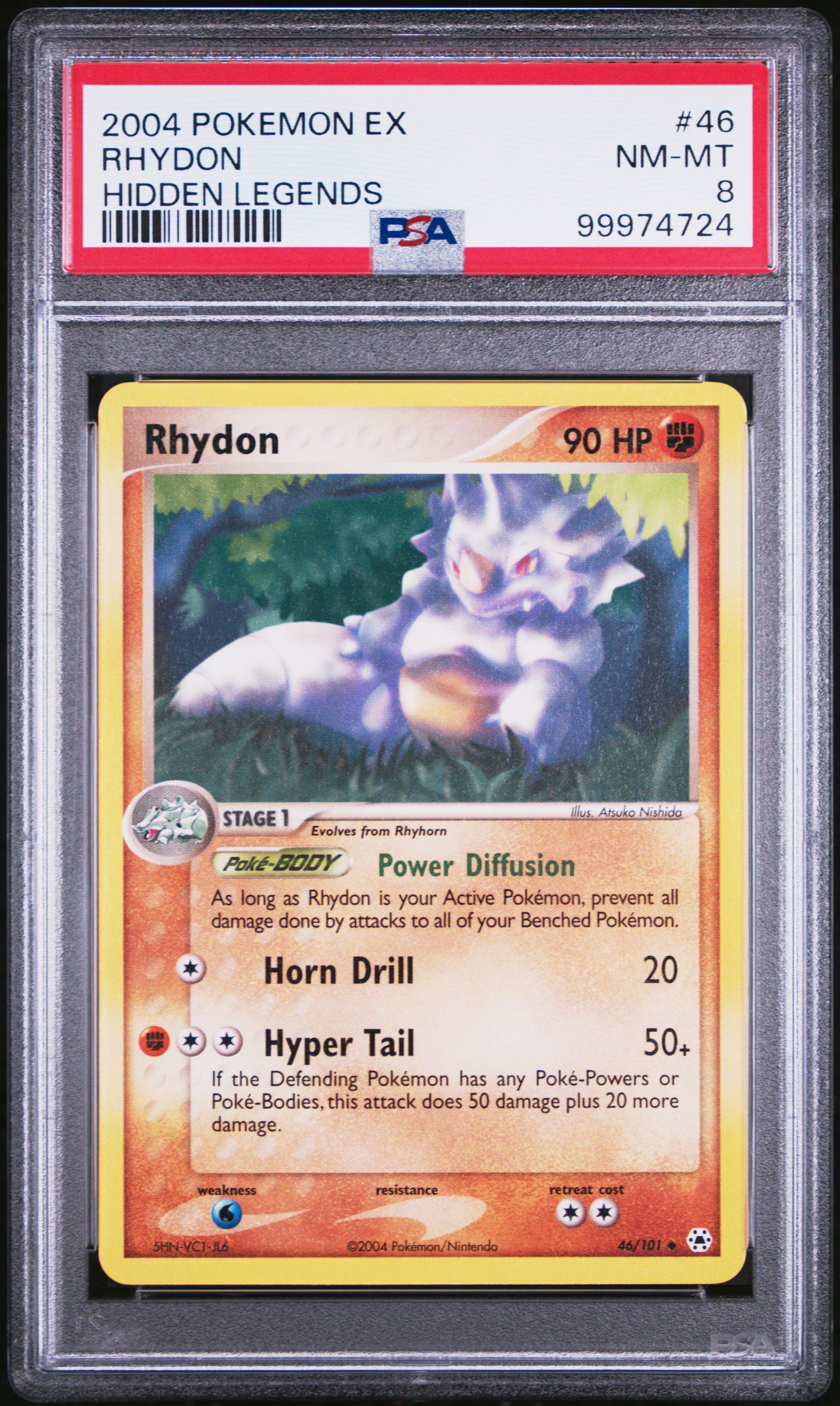 2004 Pokemon Ex Hidden Legends 46 Rhydon PSA 8
