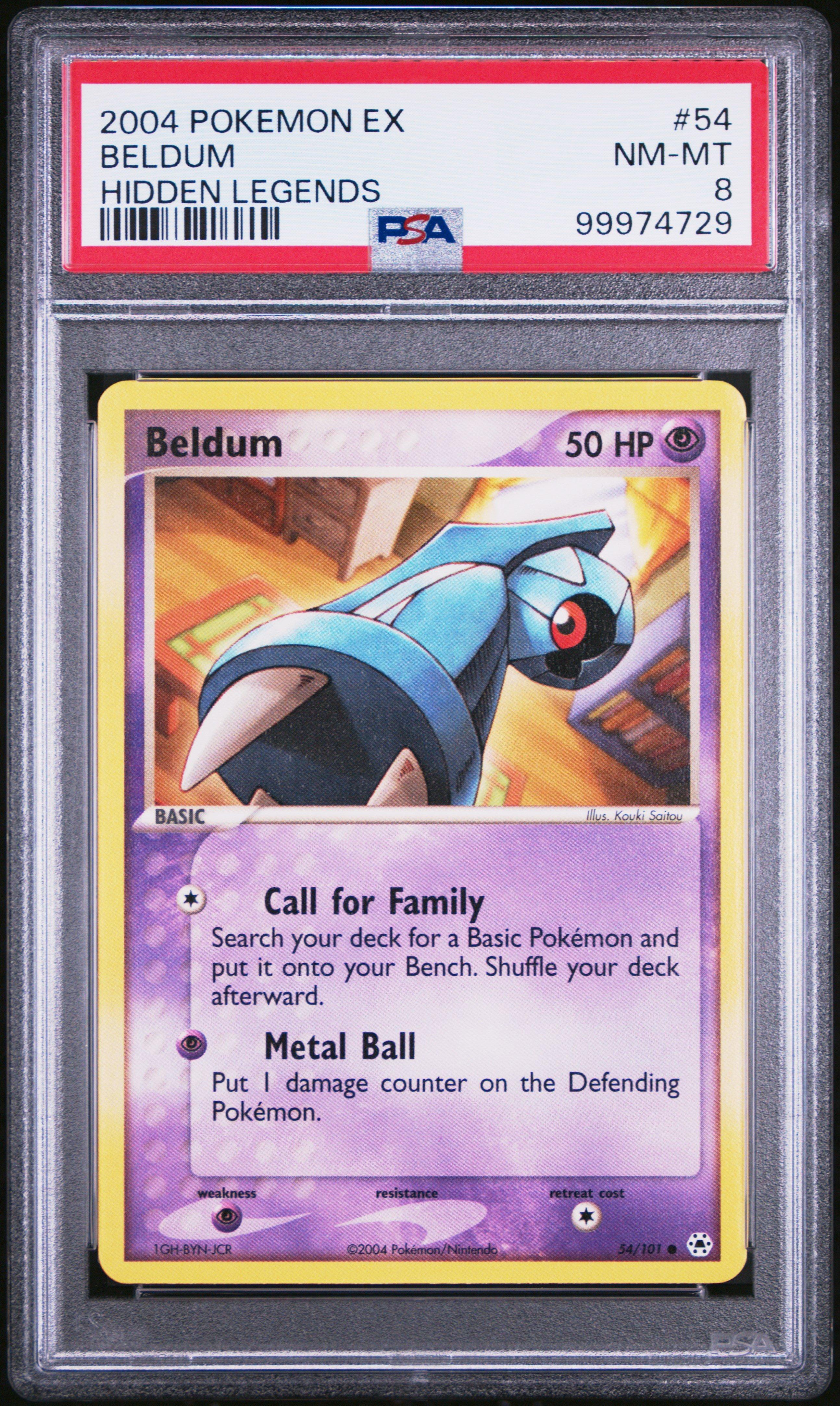 2004 Pokemon Ex Hidden Legends 54 Beldum PSA 8