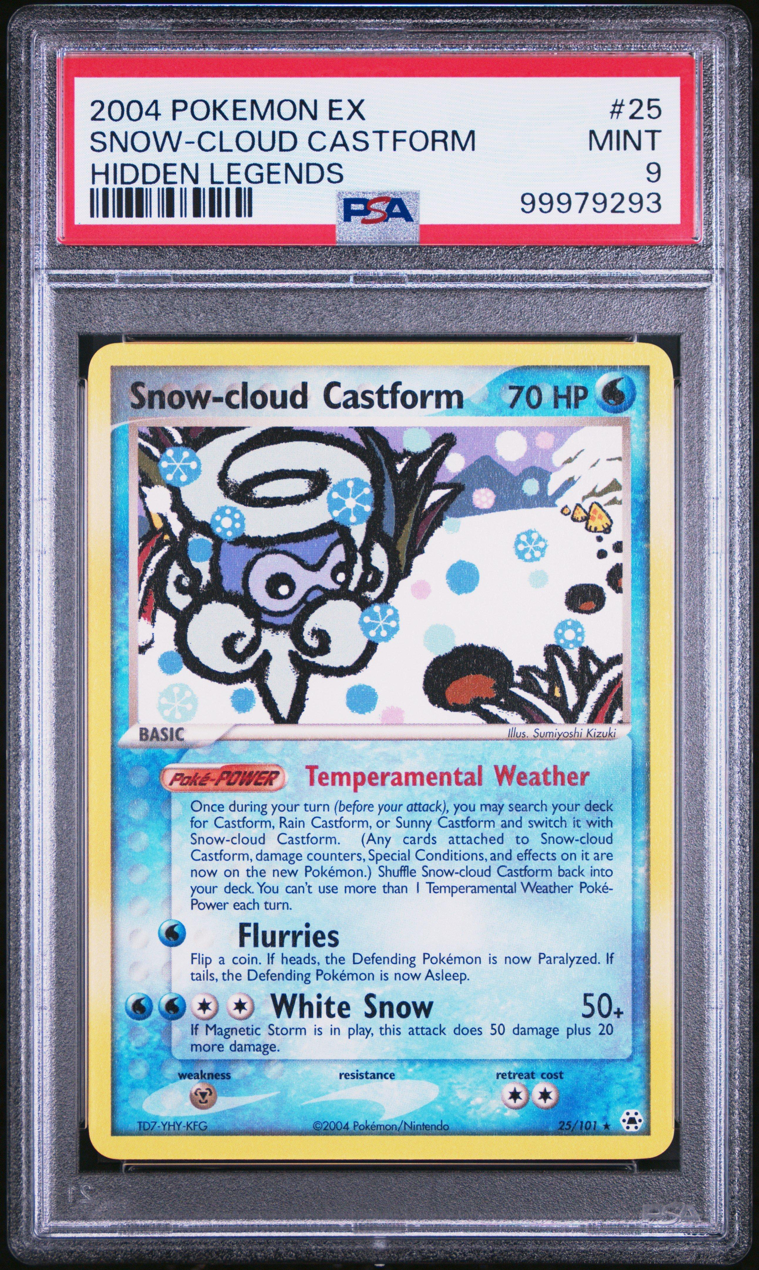 2004 Pokemon Ex Hidden Legends 25 Snow-cloud Castform PSA 9