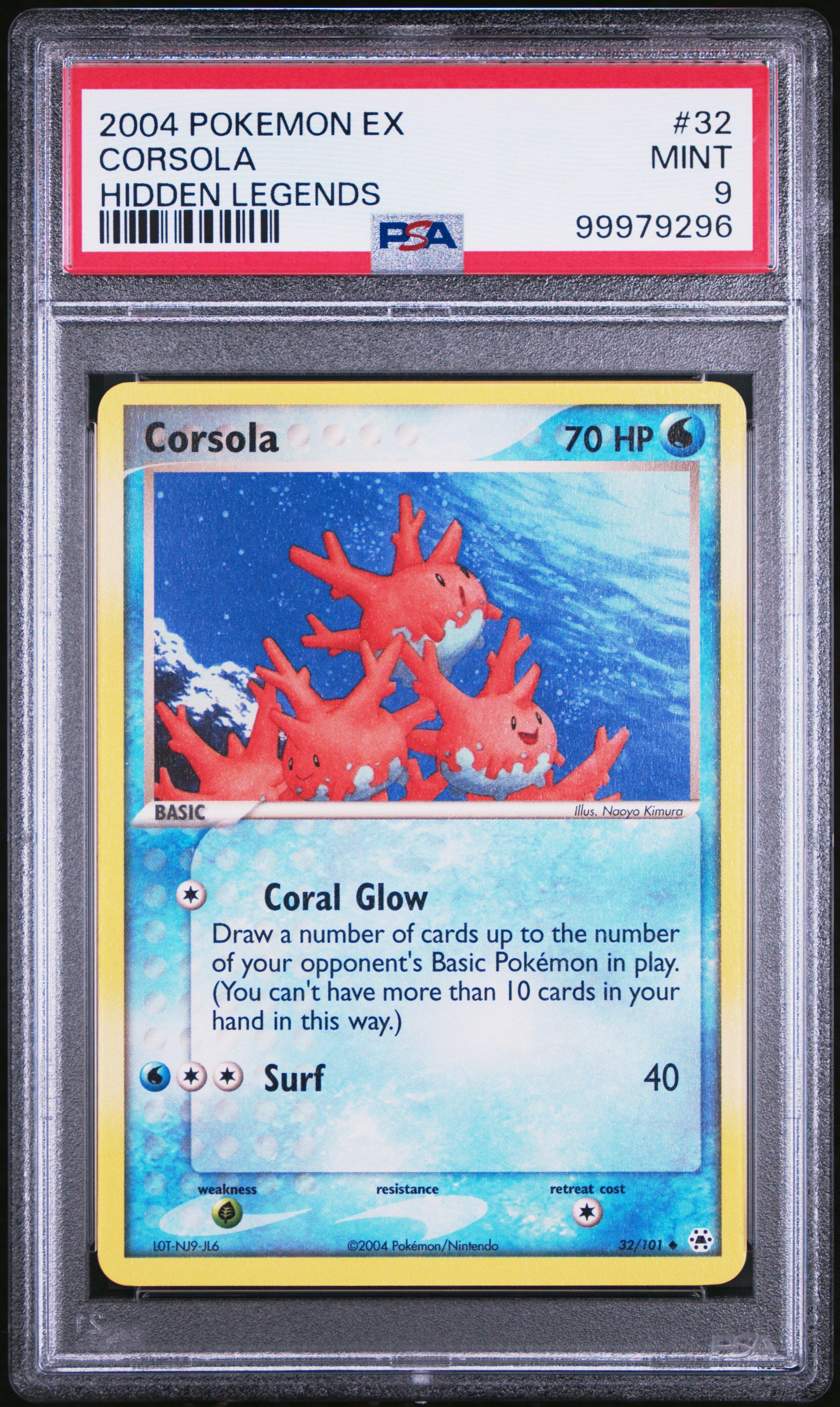 2004 Pokemon Ex Hidden Legends 32 Corsola PSA 9