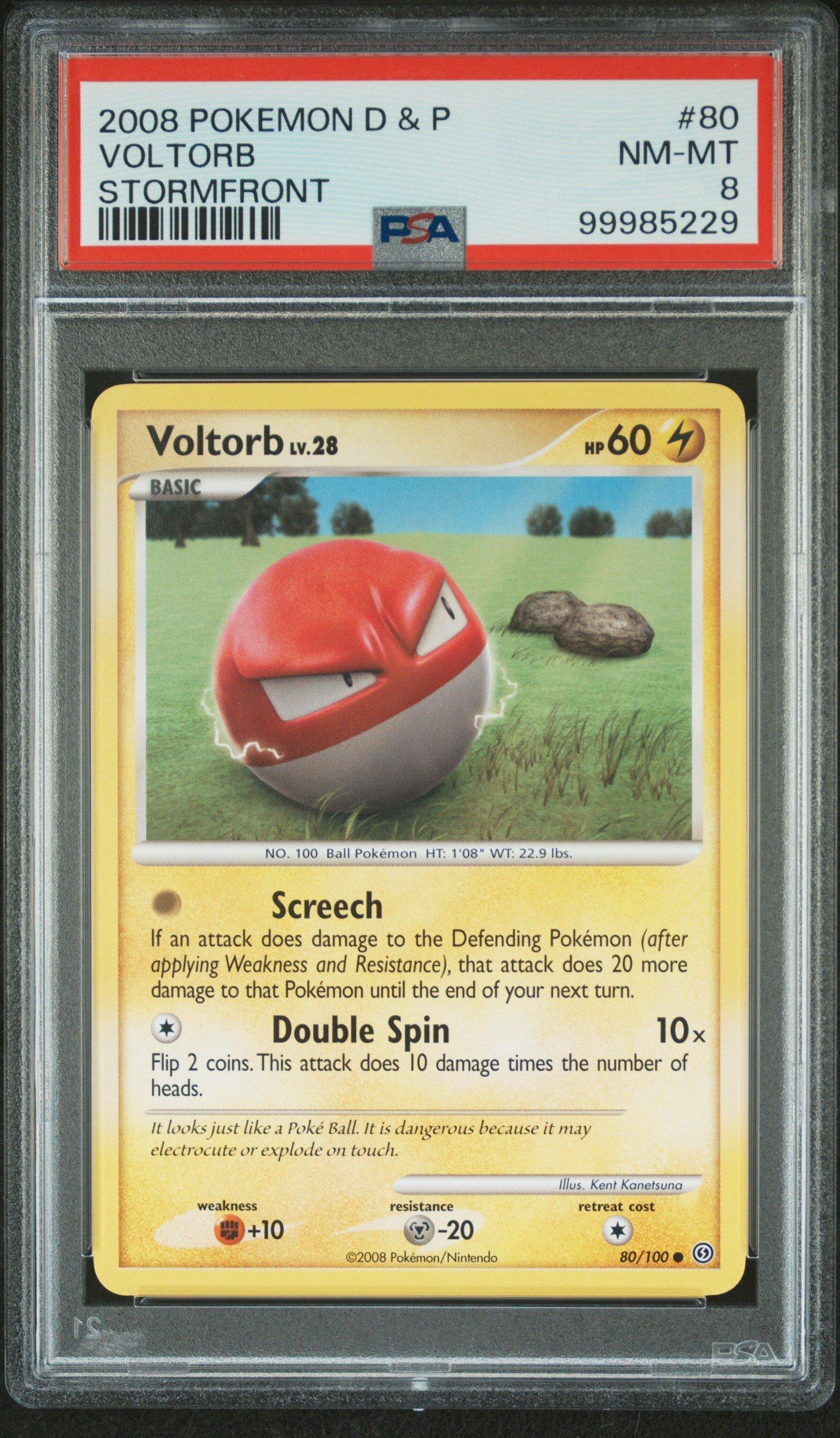 2008 Pokemon Diamond & Pearl Stormfront 80 Voltorb PSA 8