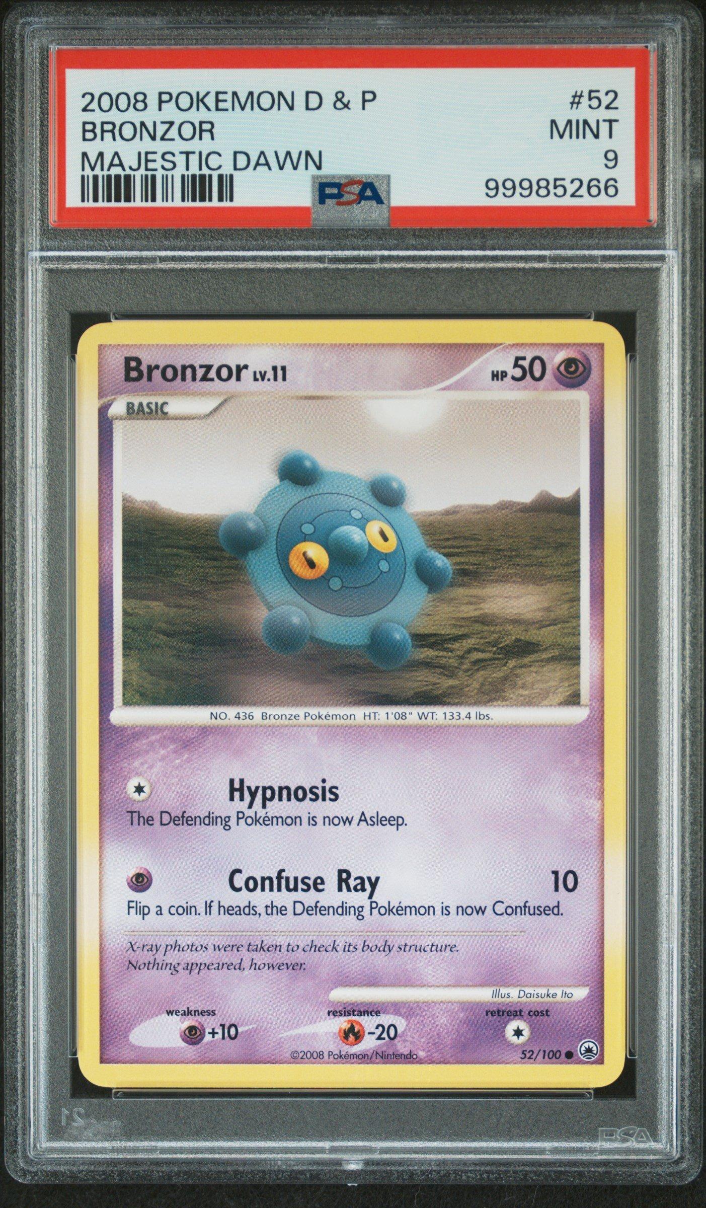 2008 Pokemon Diamond & Pearl Majestic Dawn 52 Bronzor PSA 9