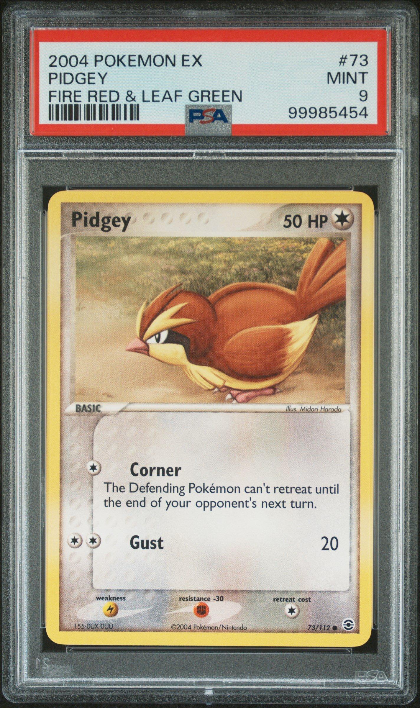 フーディン カードe PSA 2004 Pokemon Ex Fire Red & Leaf Green 73 Pidgey PSA 9 | GameStop