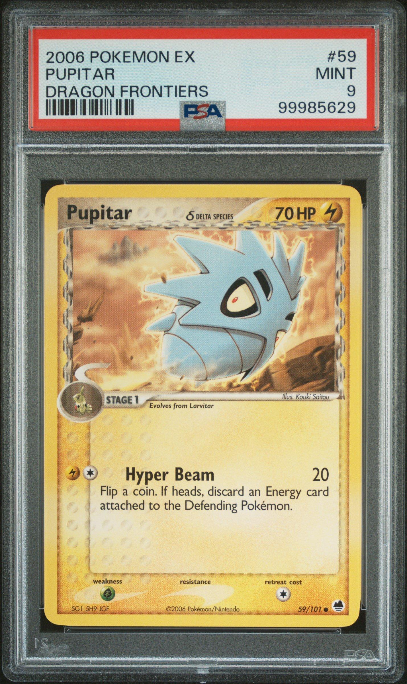 2006 Pokemon Ex Dragon Frontiers 59 Pupitar PSA 9