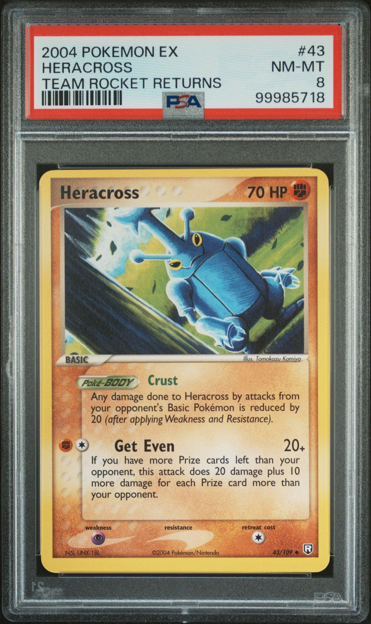 2004 Pokemon Ex Team Rocket Returns 43 Heracross PSA 8