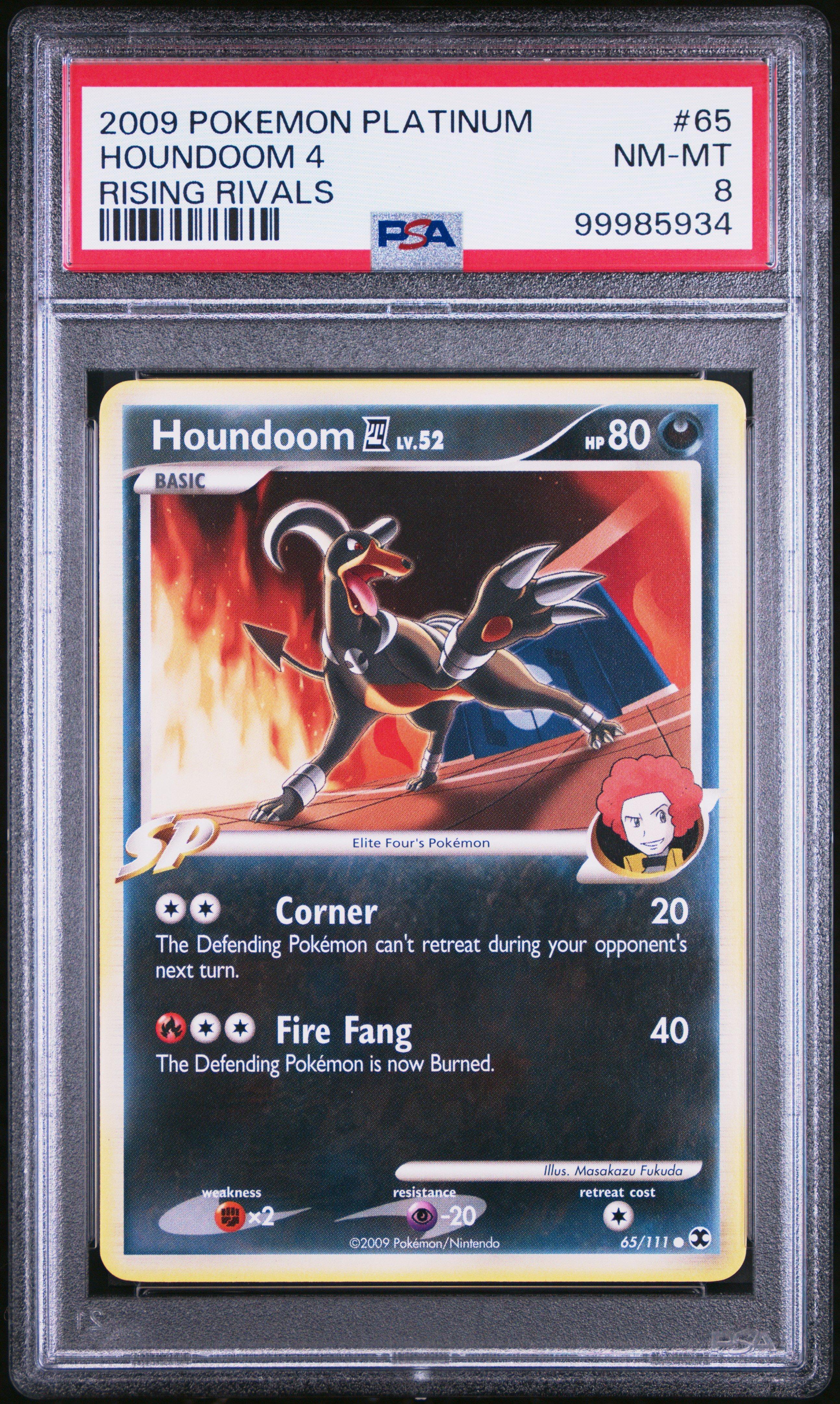 2009 Pokemon Platinum Rising Rivals 65 Houndoom 4 PSA 8